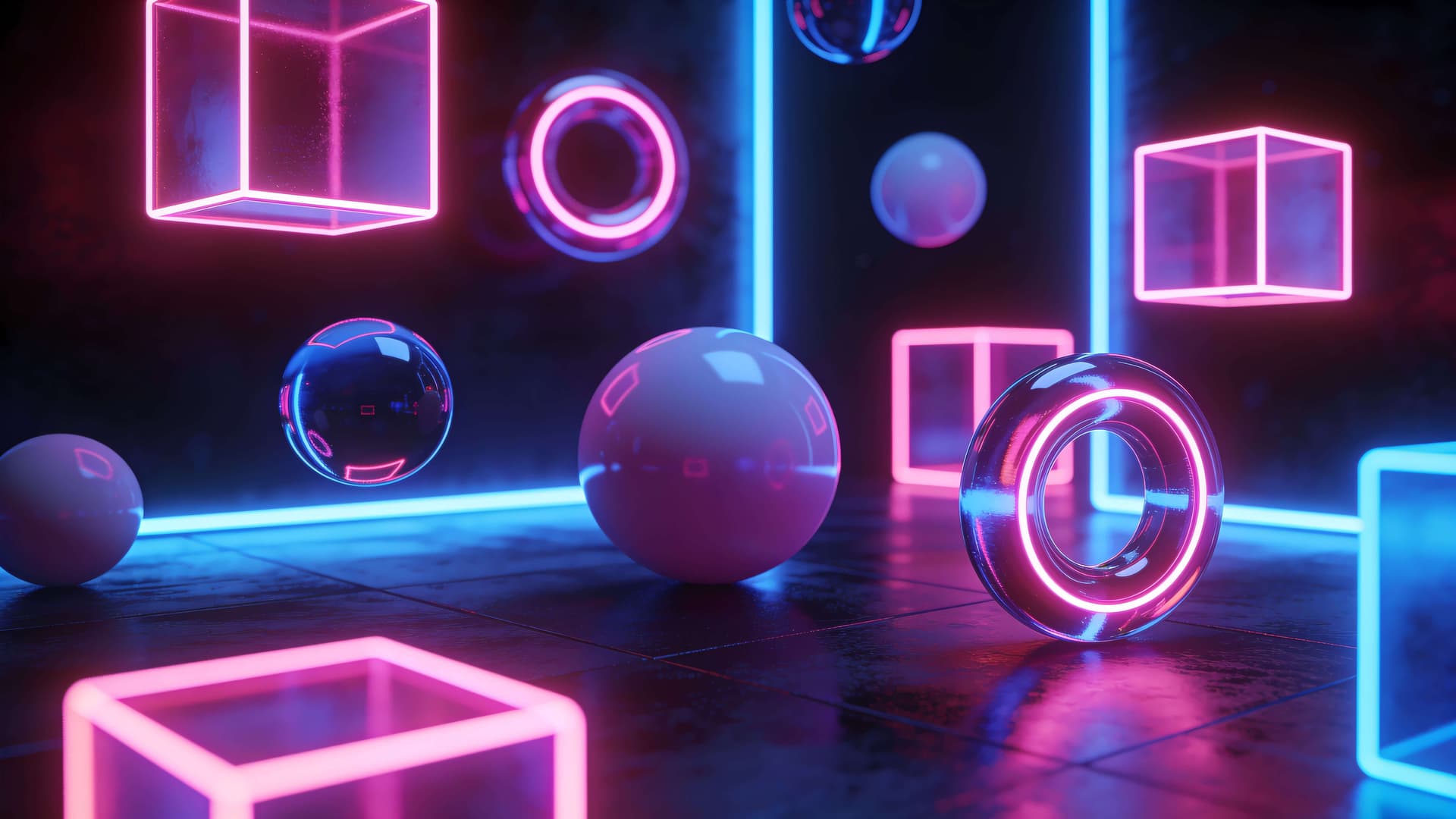 Neon Geometric Dream 2 - Pro desktop wallpaper