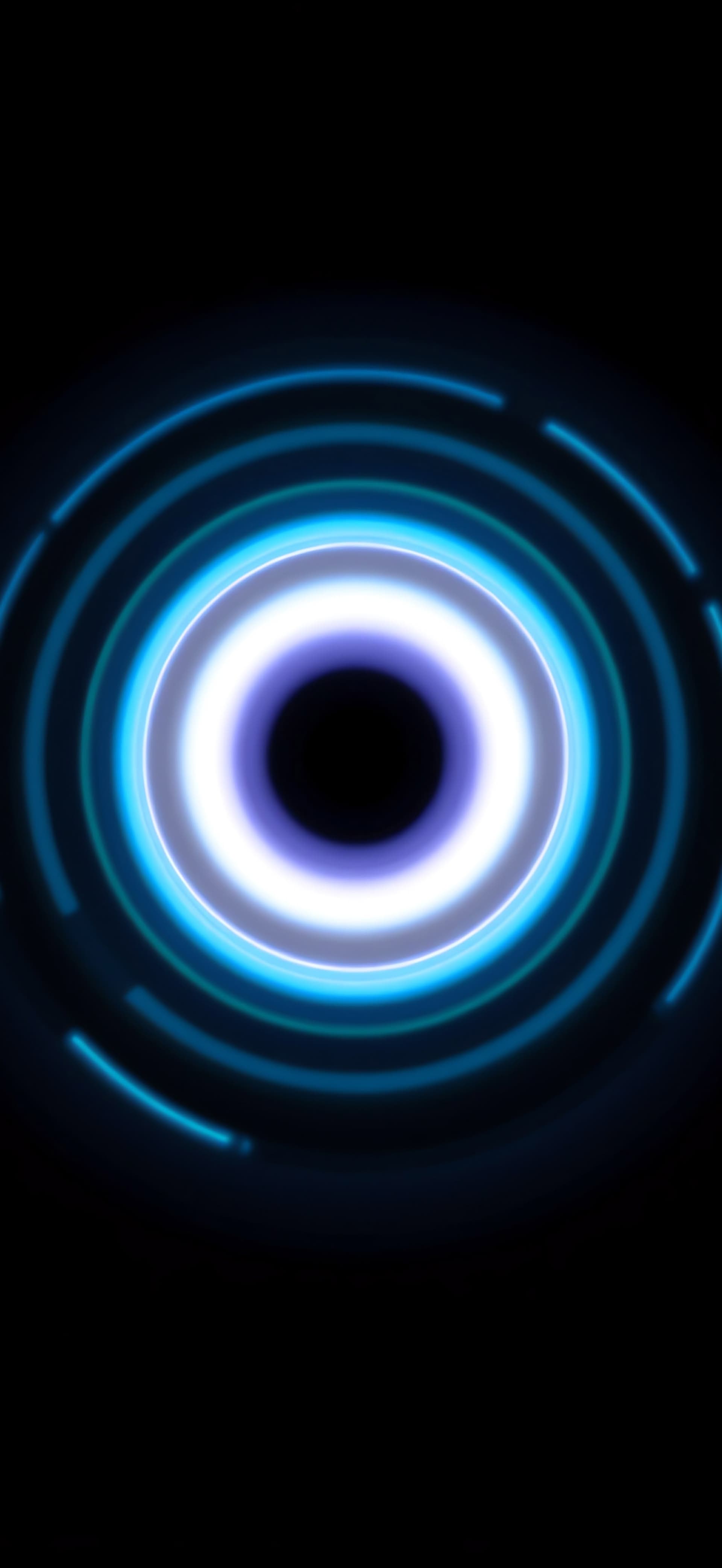Glowing Blue Rings - free phone wallpaper