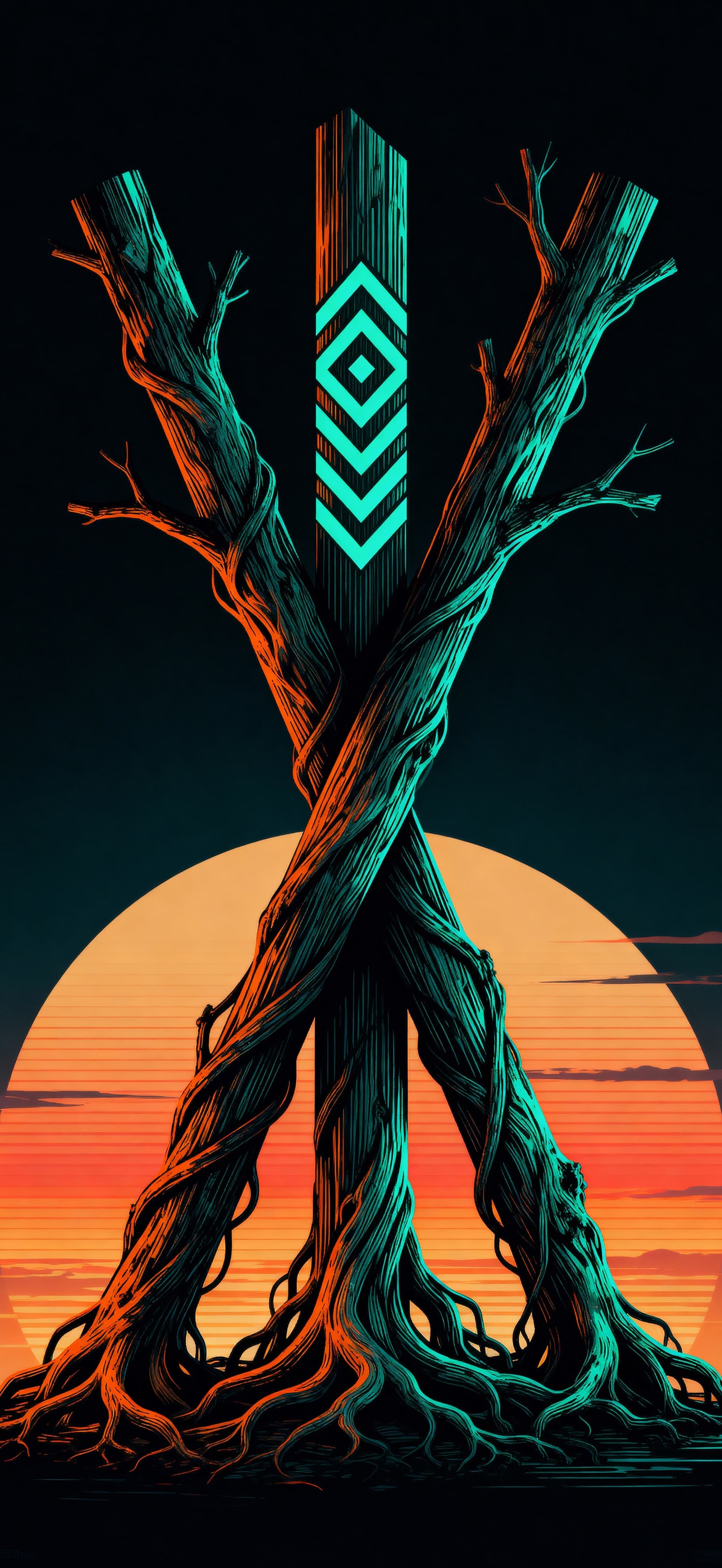 Neon Totem 2 - free phone wallpaper