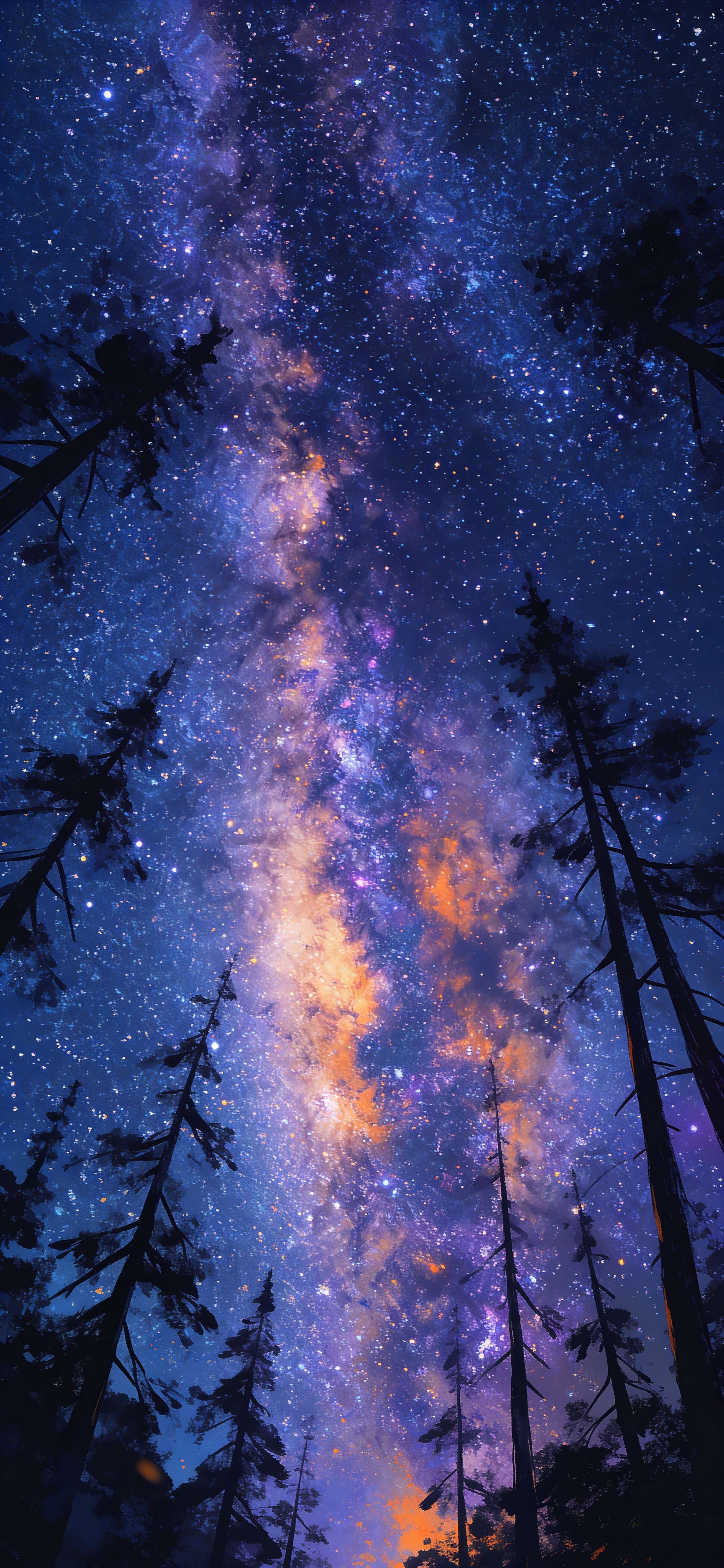 Cosmic Forest Canopy - free phone wallpaper