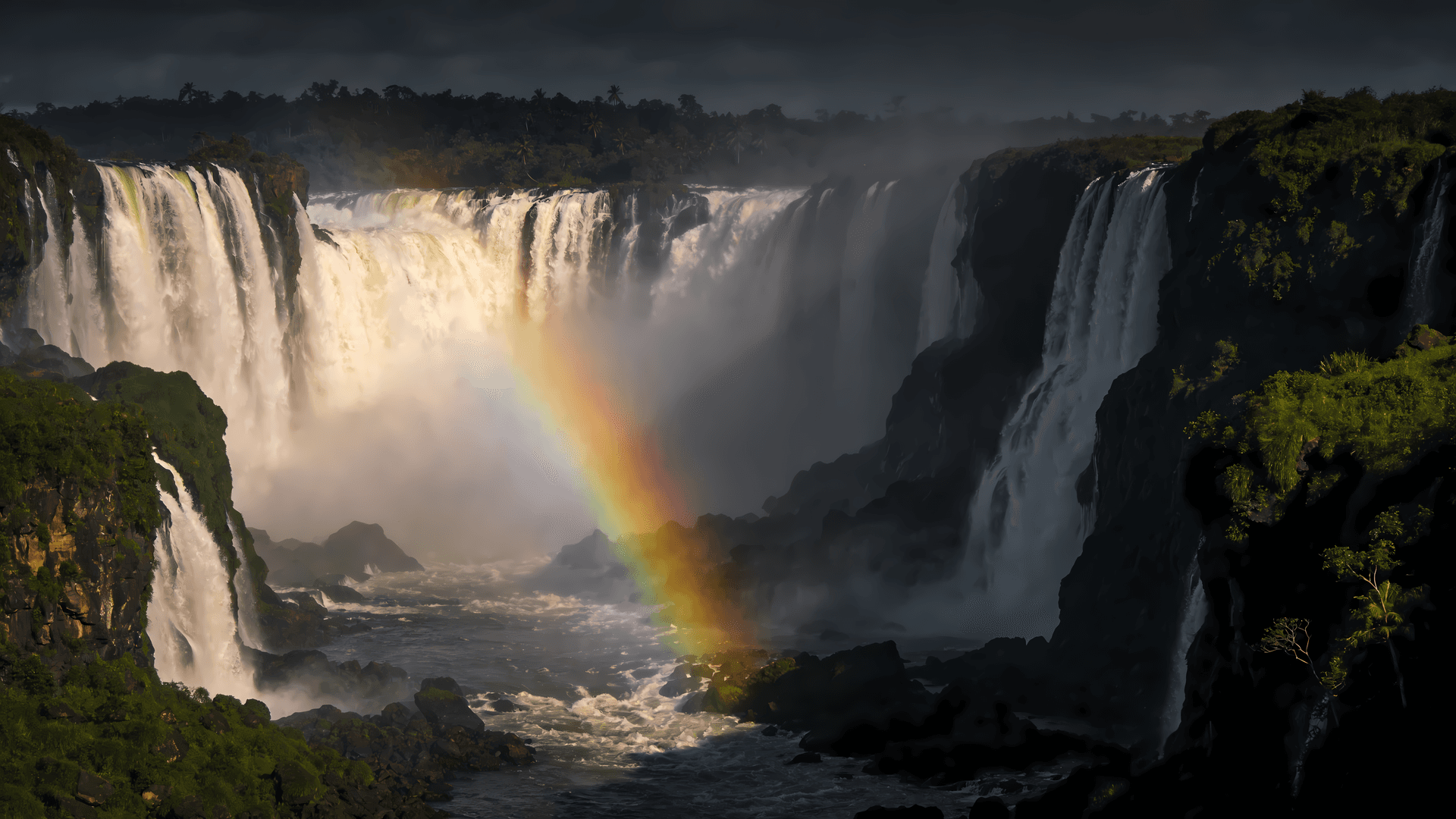 Rainbow Waterfalls Scenery - Pro desktop wallpaper