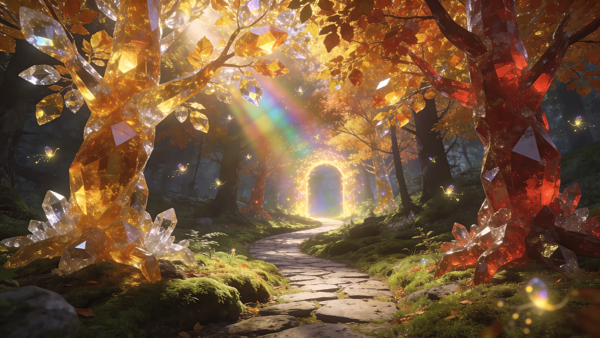 Enchanted Crystal Forest - free desktop wallpaper