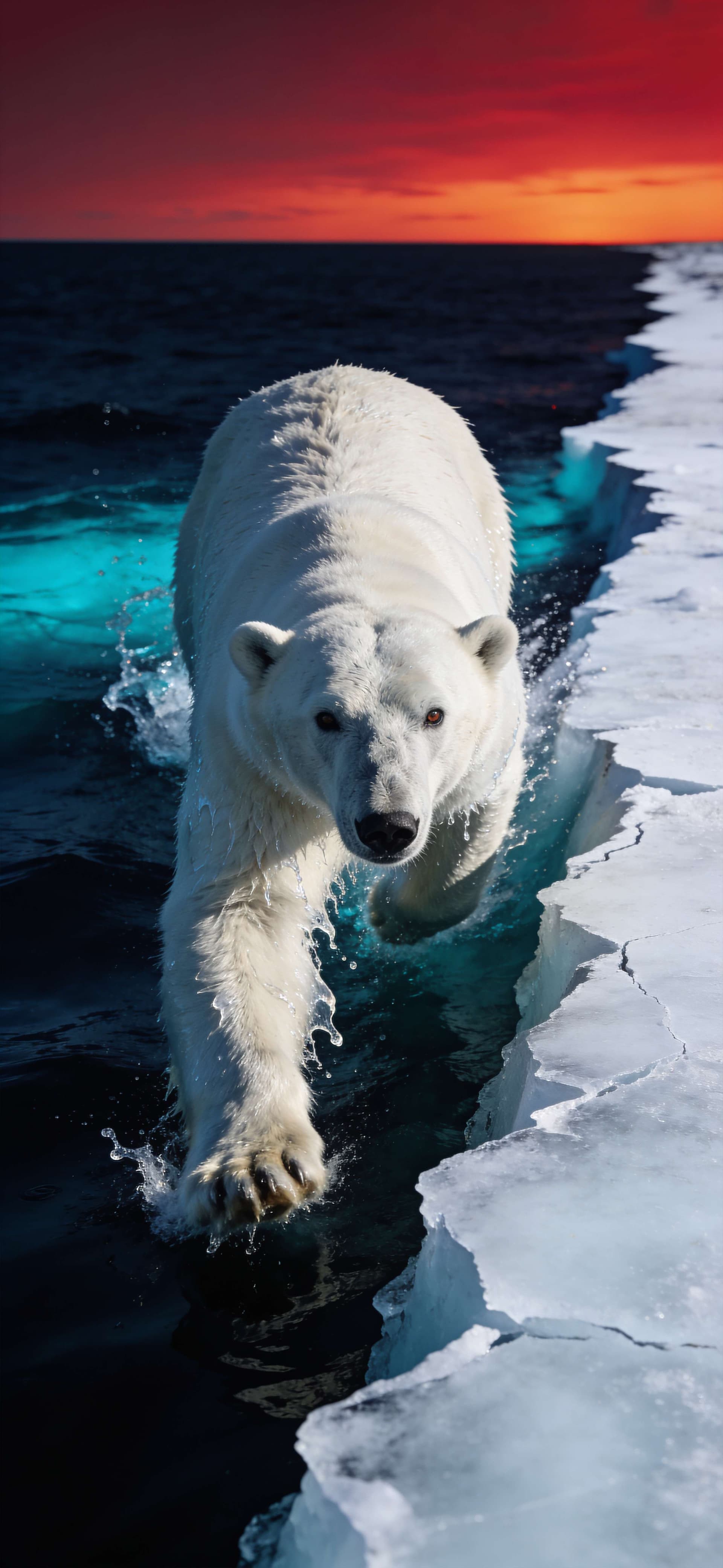 Arctic Bear Sunset - Pro phone wallpaper