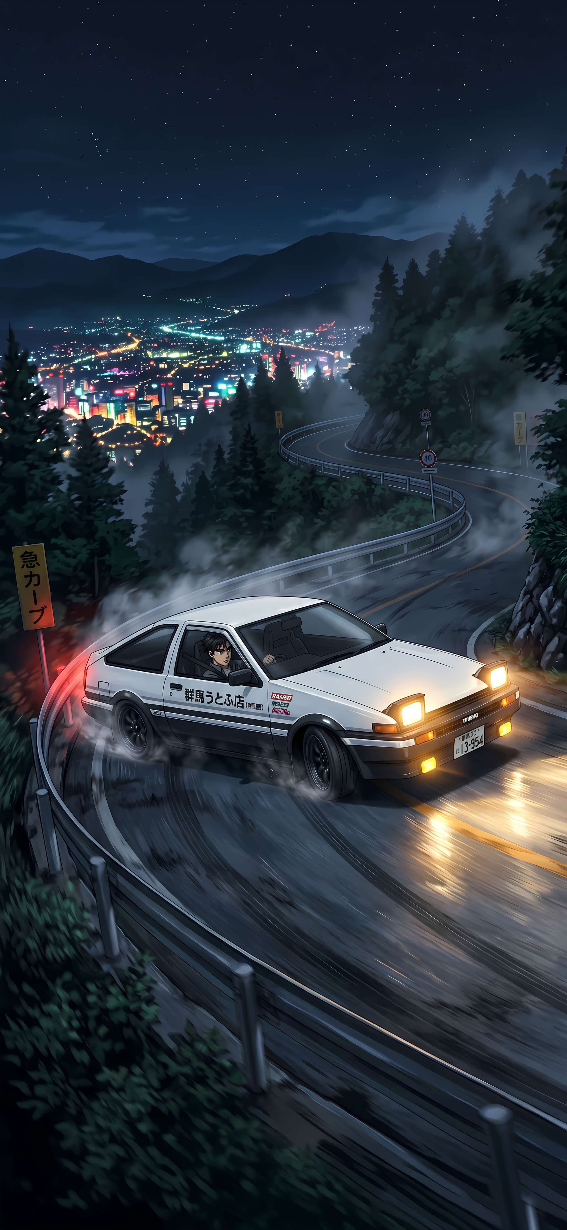 Mountain Drift Night - Pro phone wallpaper