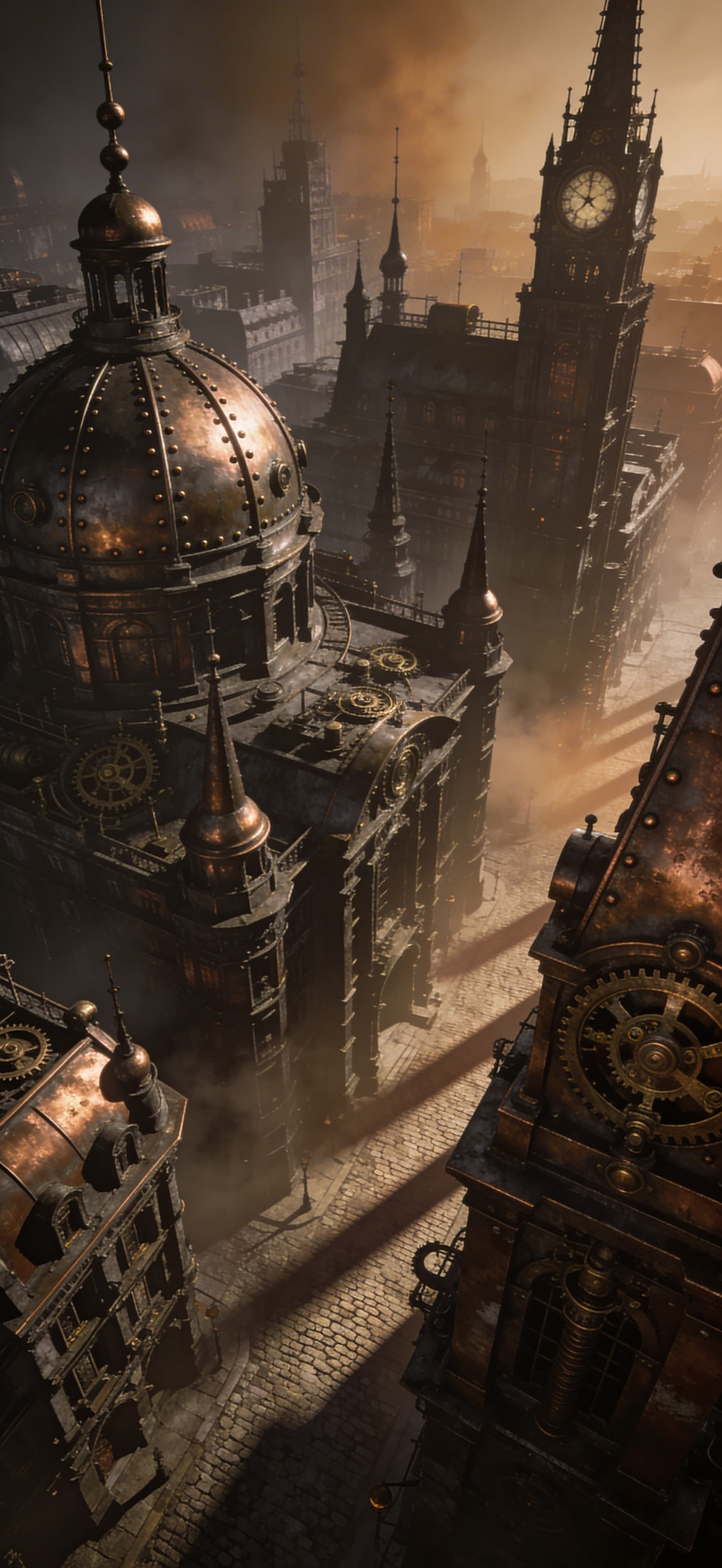Steampunk Cityscape - free phone wallpaper