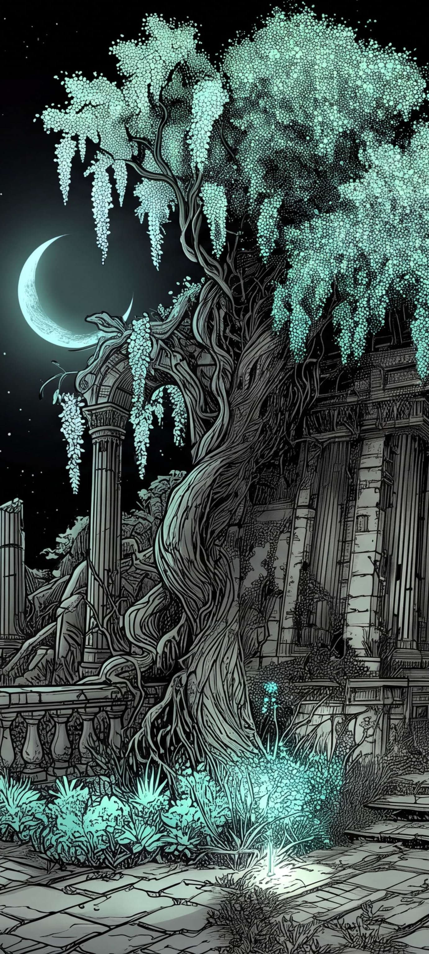 Ethereal Ancient Ruins - free phone wallpaper