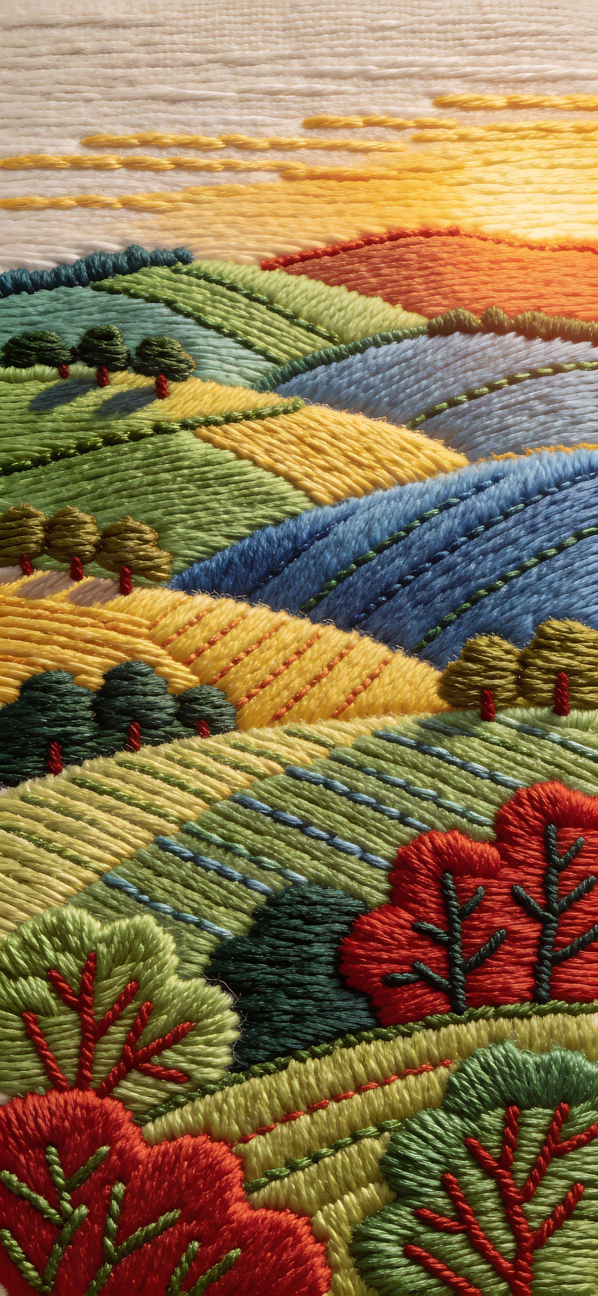 Embroidered Landscape - Pro phone wallpaper