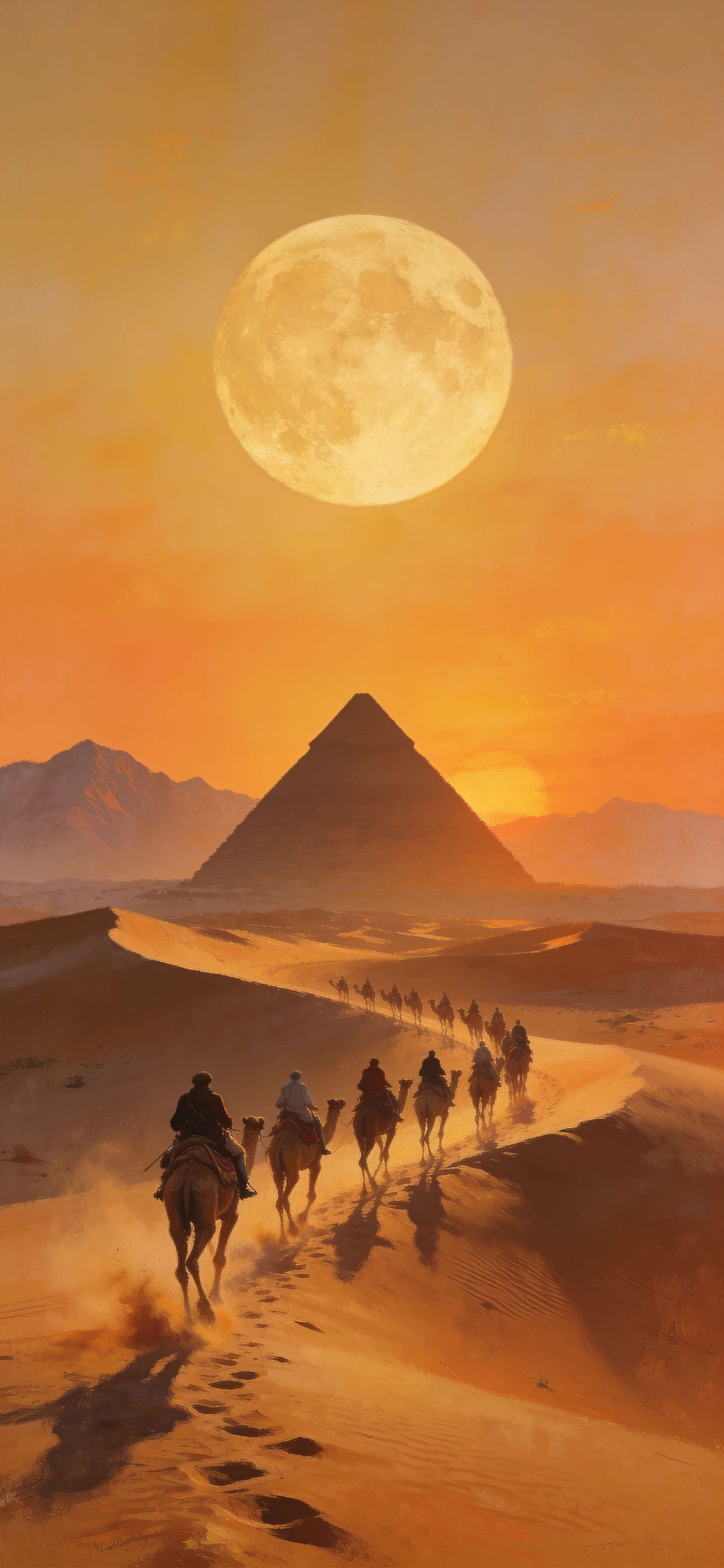 Desert Moon Caravan 2 - free phone wallpaper
