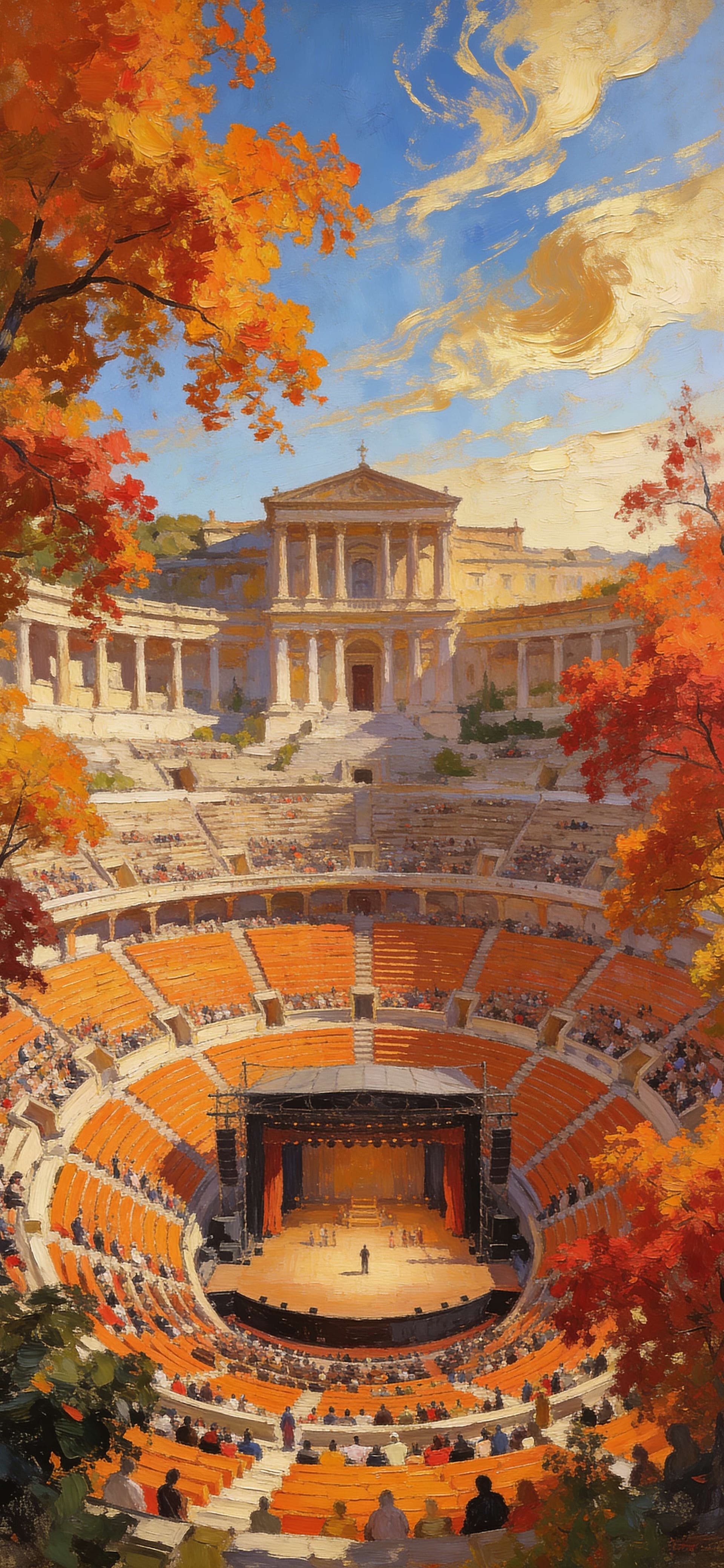 Autumn Amphitheater Painting - Pro phone wallpaper