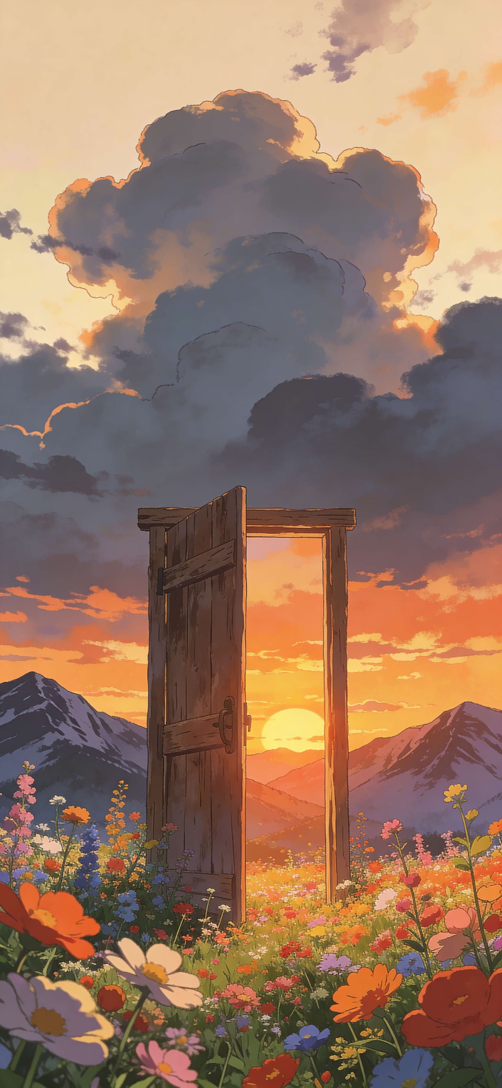 Open Door Sunset - free phone wallpaper