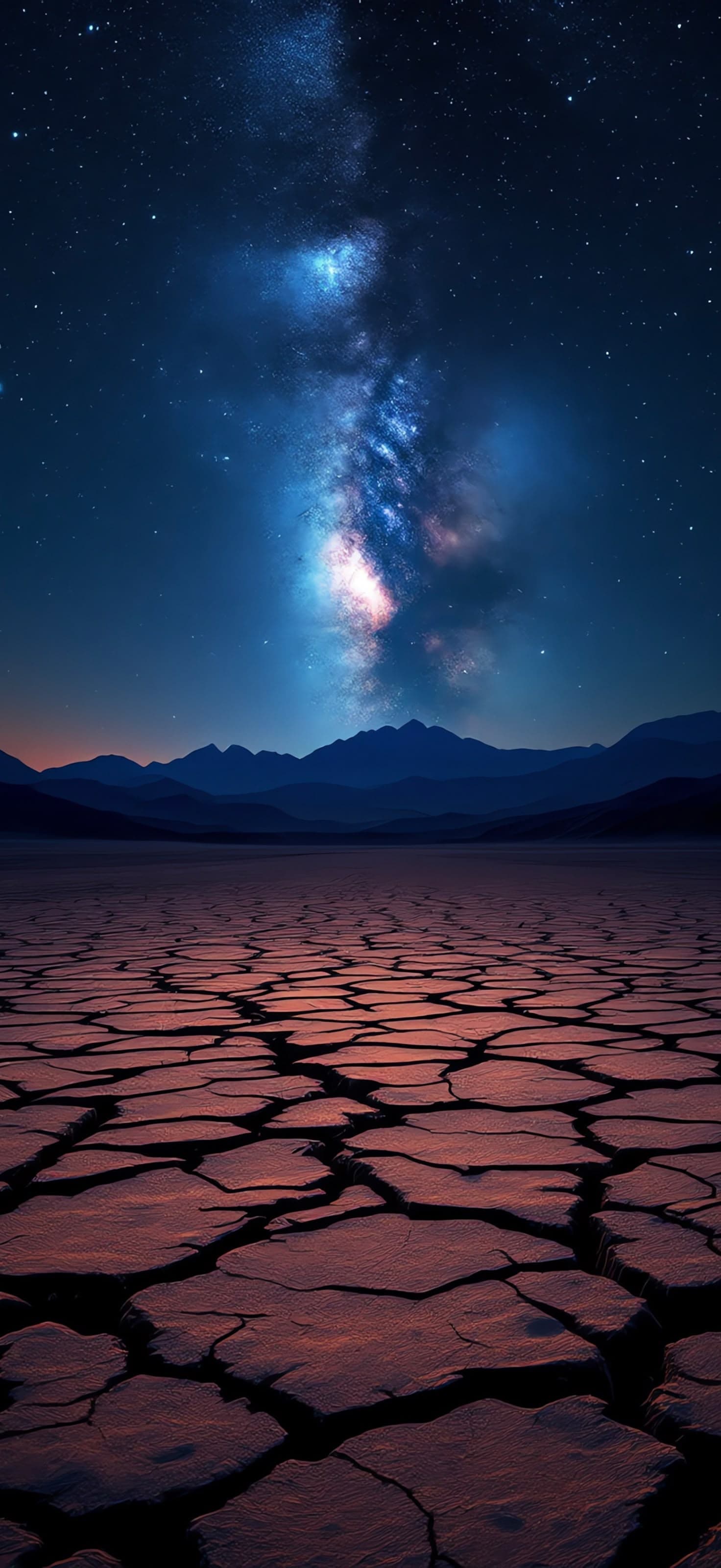 Cracked Earth & Cosmic Sky 1 - free phone wallpaper