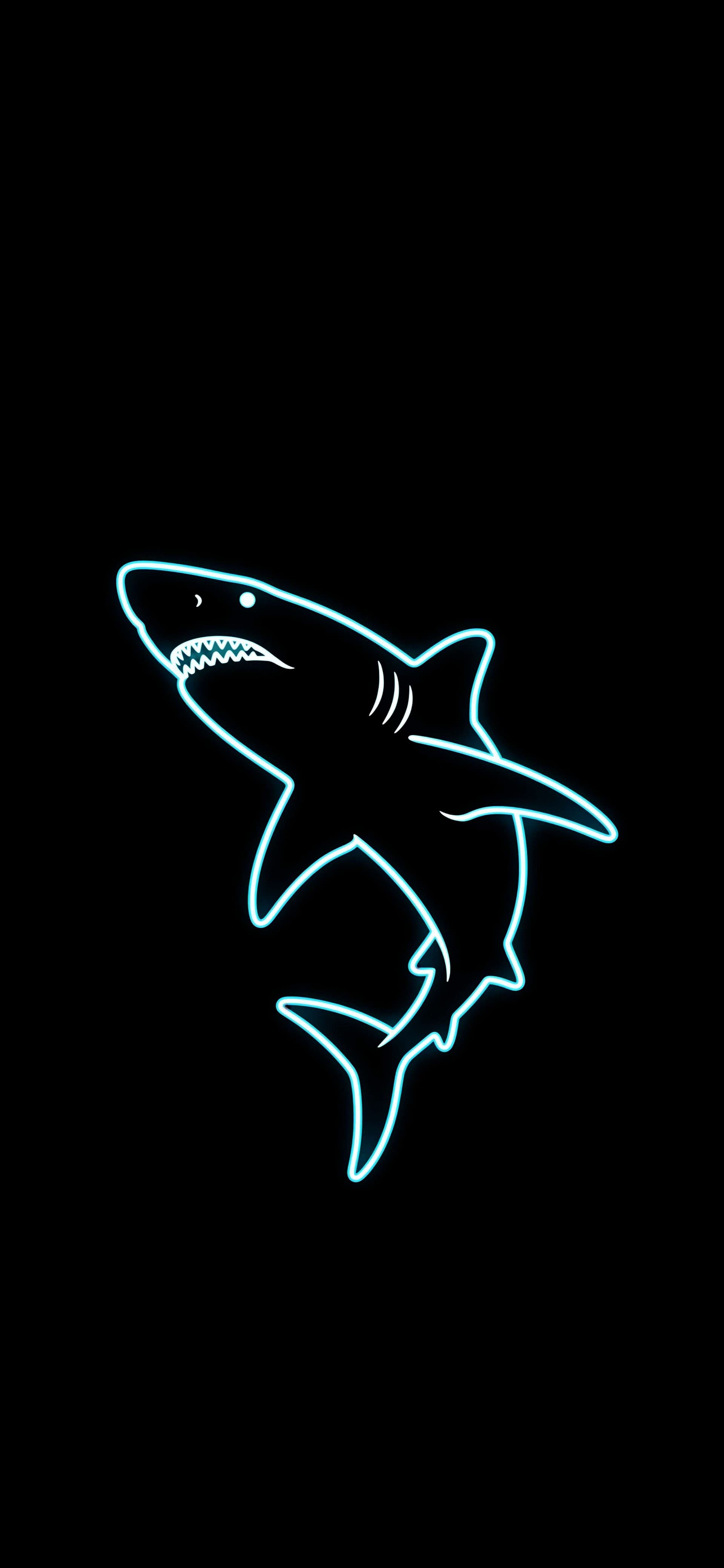 Neon Ocean Predator - free phone wallpaper