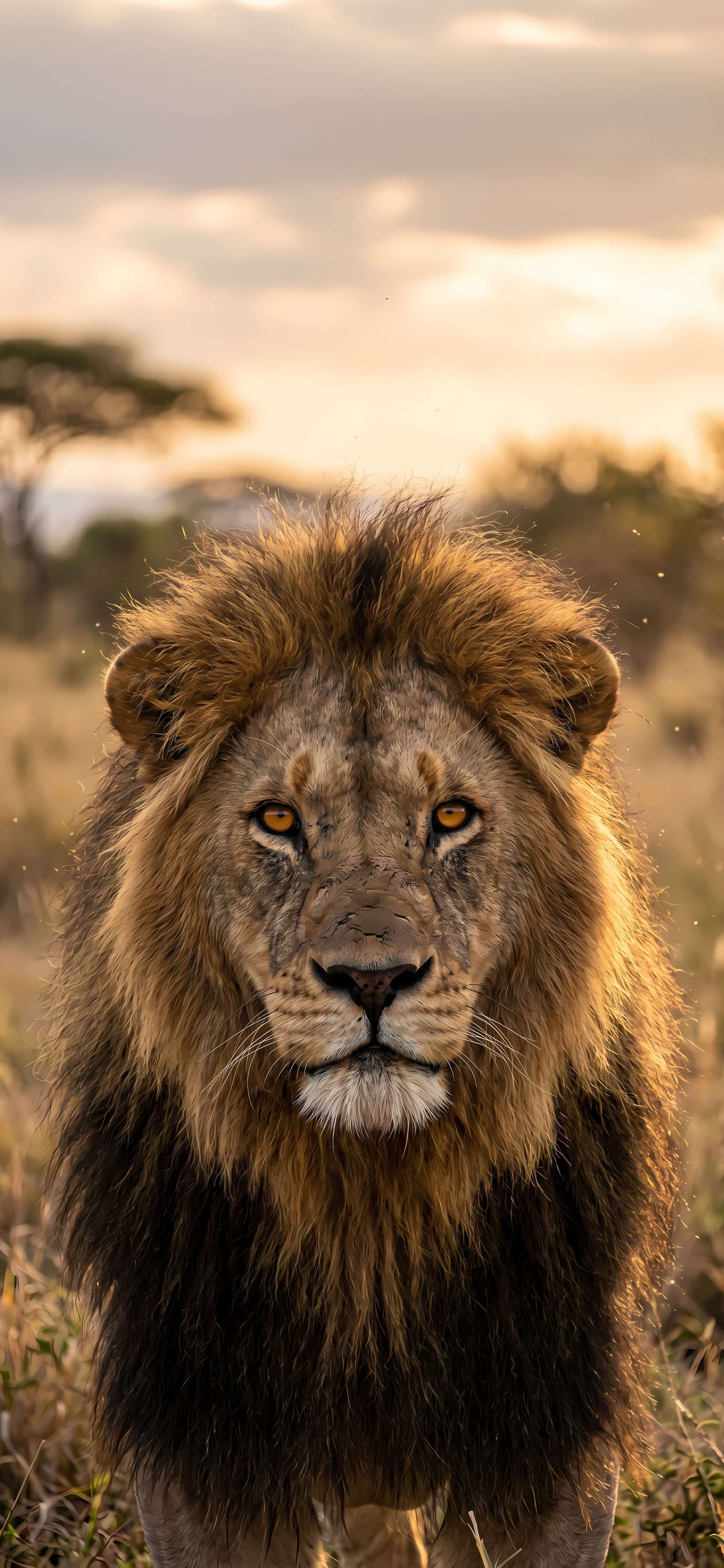 Majestic Lion Gaze - free phone wallpaper