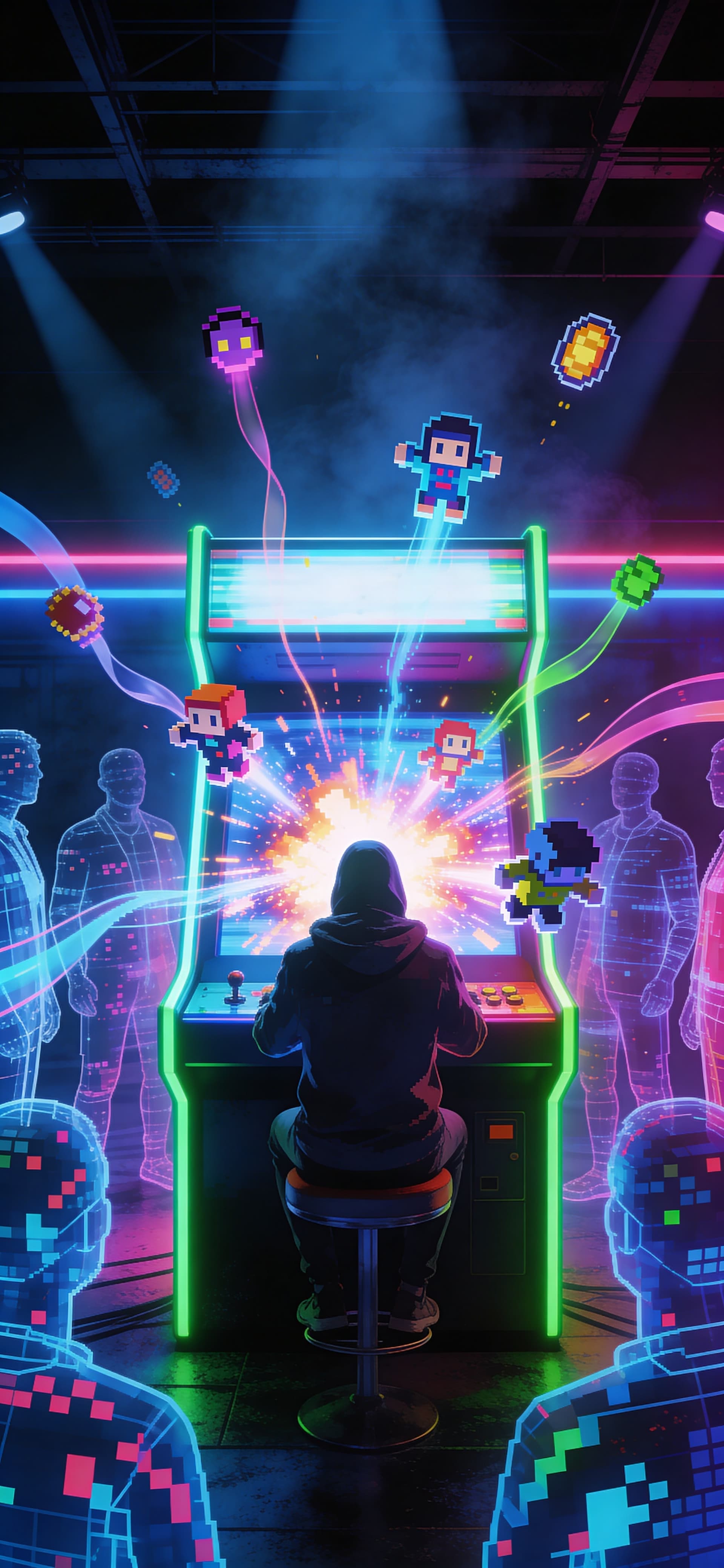Retro Arcade Gaming - Pro phone wallpaper