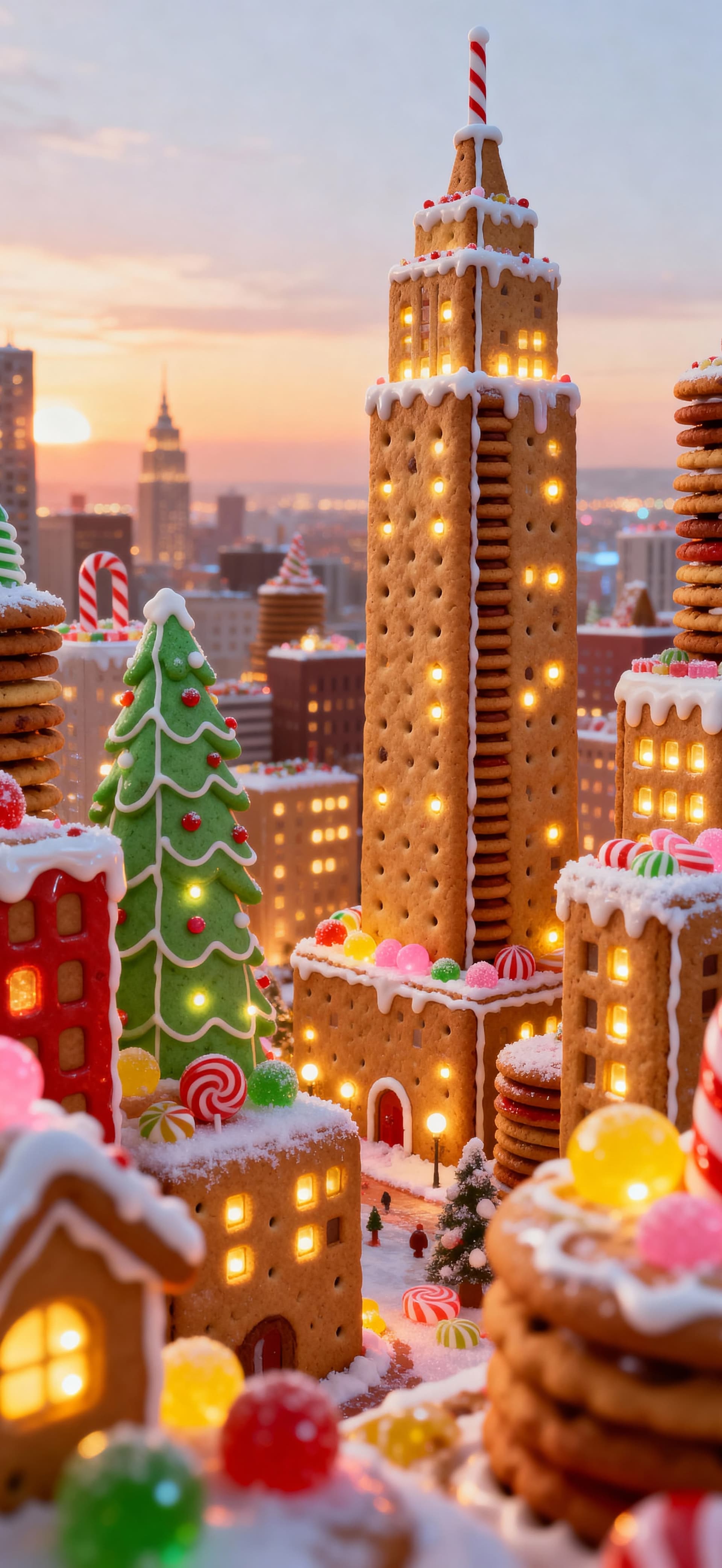 Gingerbread Skyline 2 - free phone wallpaper