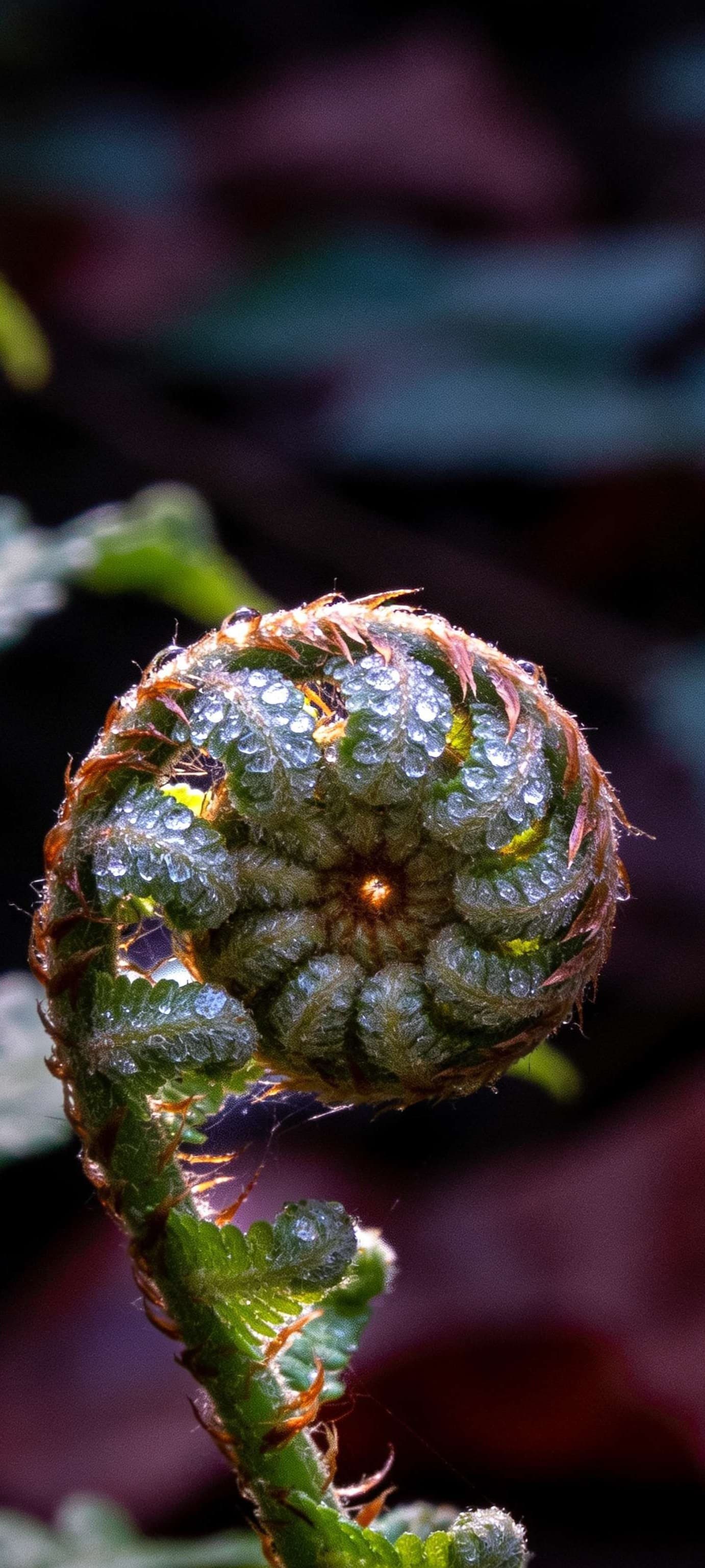 Spiral Fern Unfurling - free phone wallpaper
