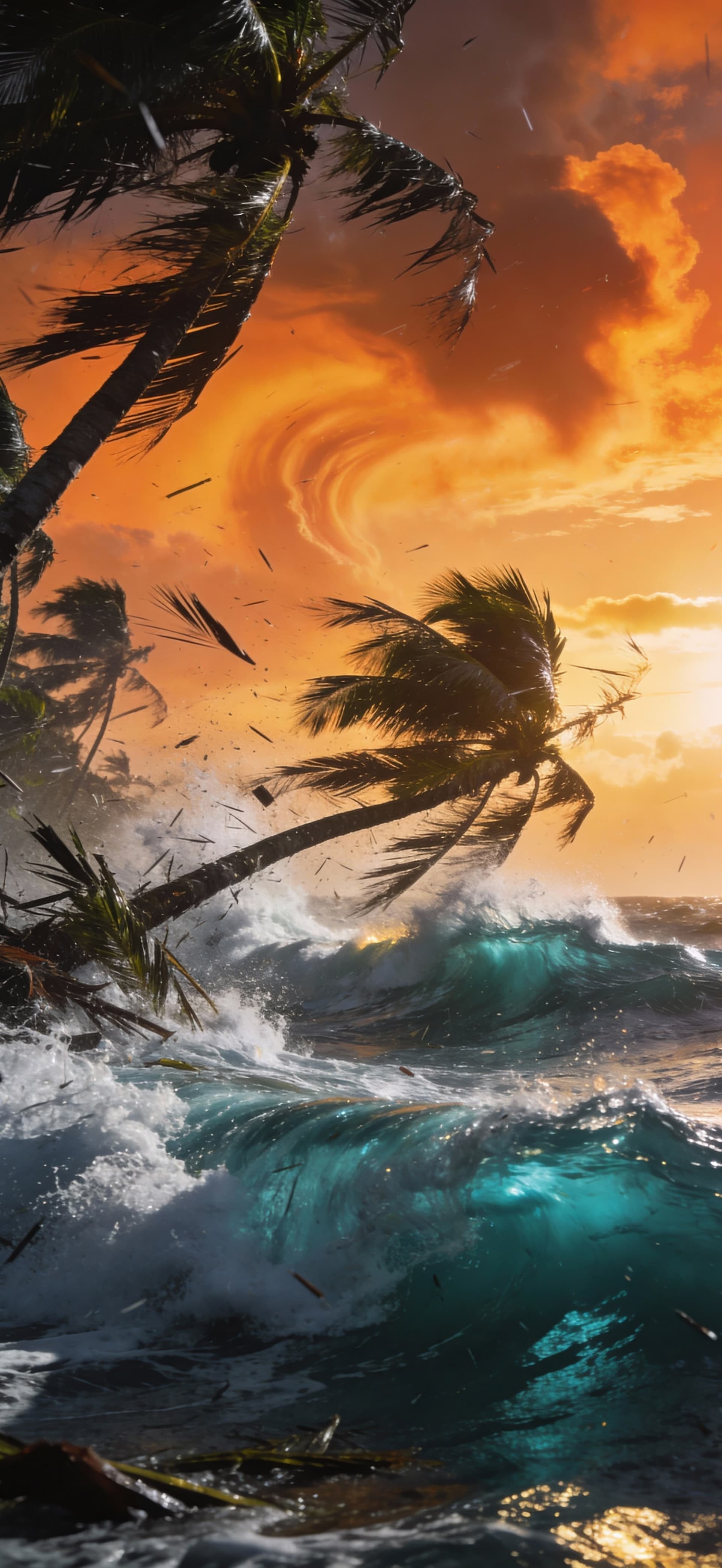 Tropical Hurricane Sunset 2 - free phone wallpaper