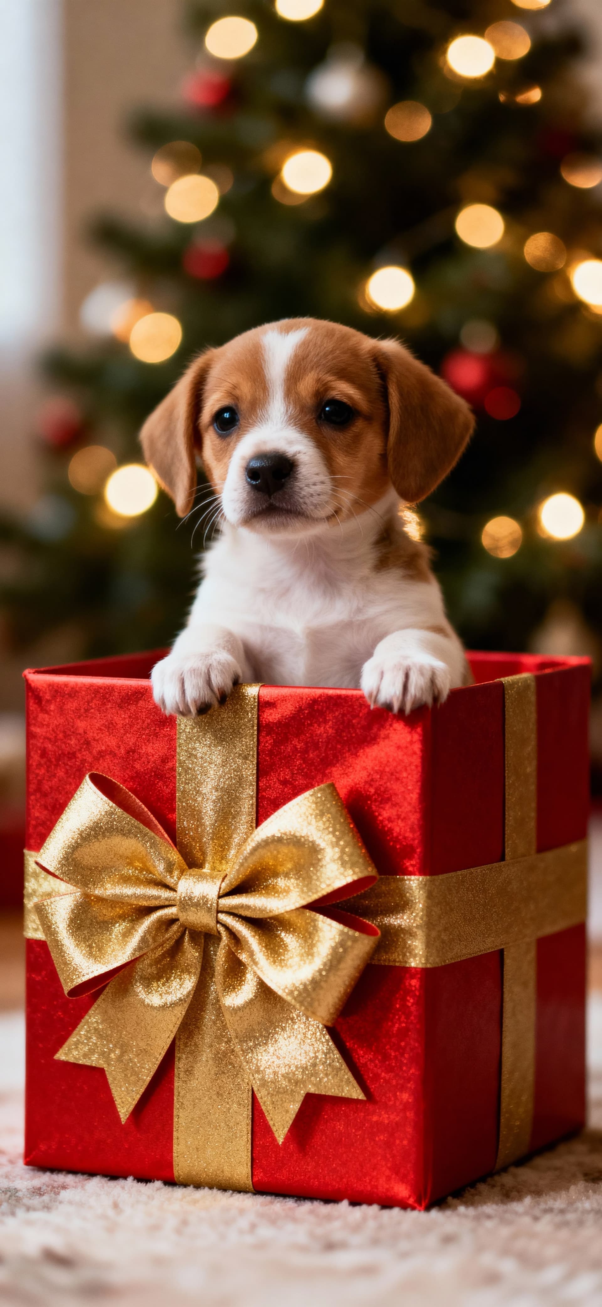 Puppy In A Present 3 - free phone wallpaper