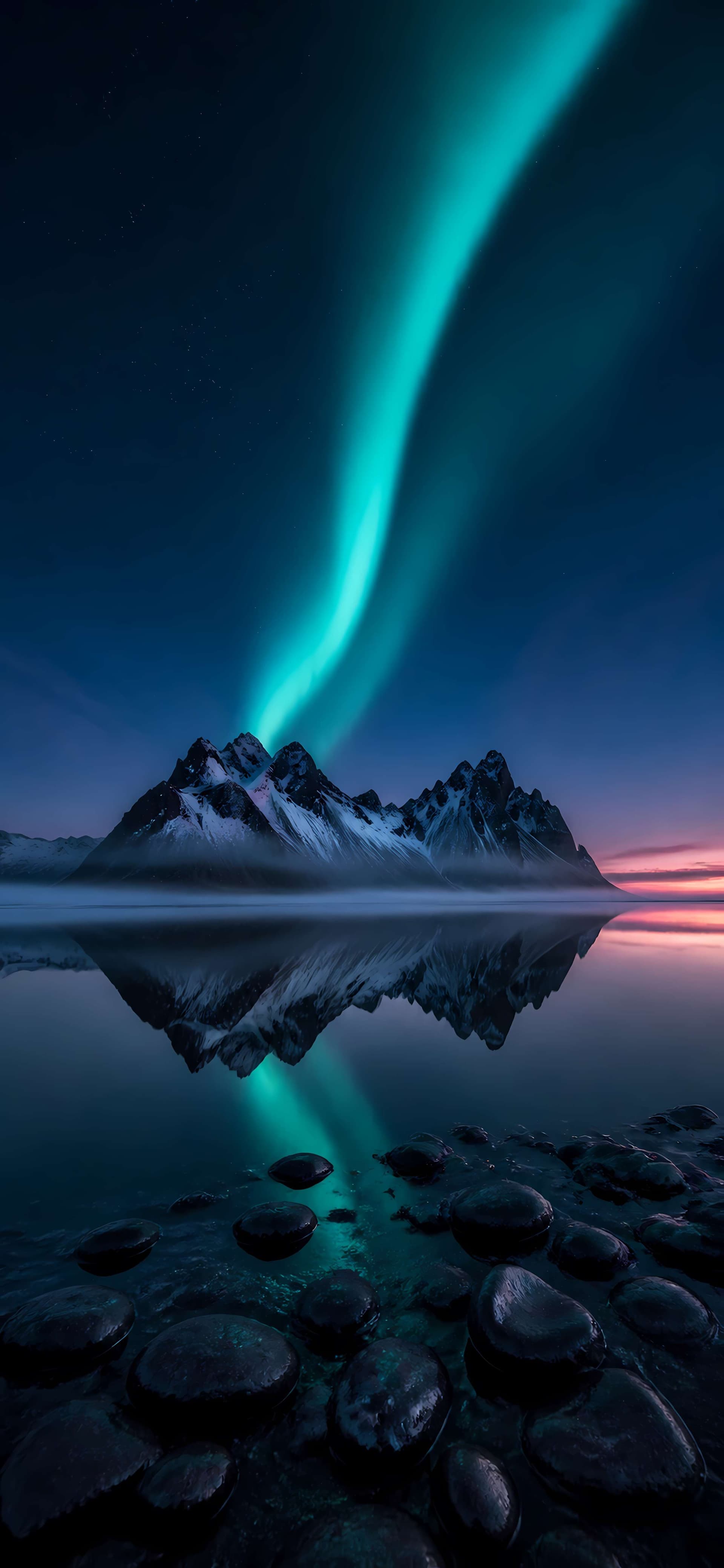 Northern Lights Reflection 2 - Pro phone wallpaper