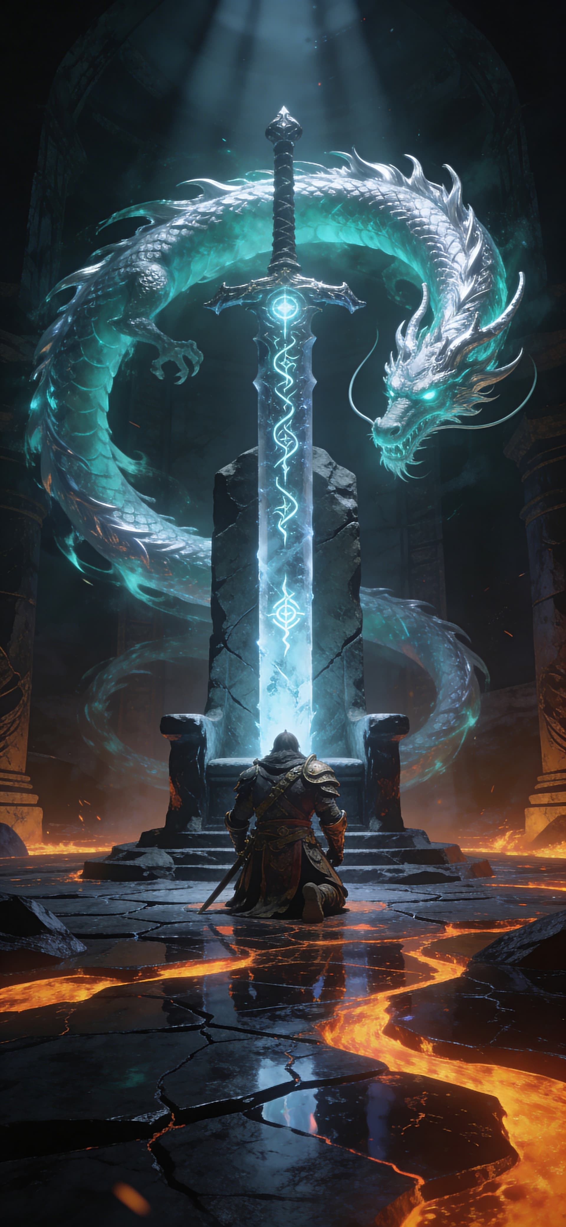 Dragon's Sword Altar - free phone wallpaper