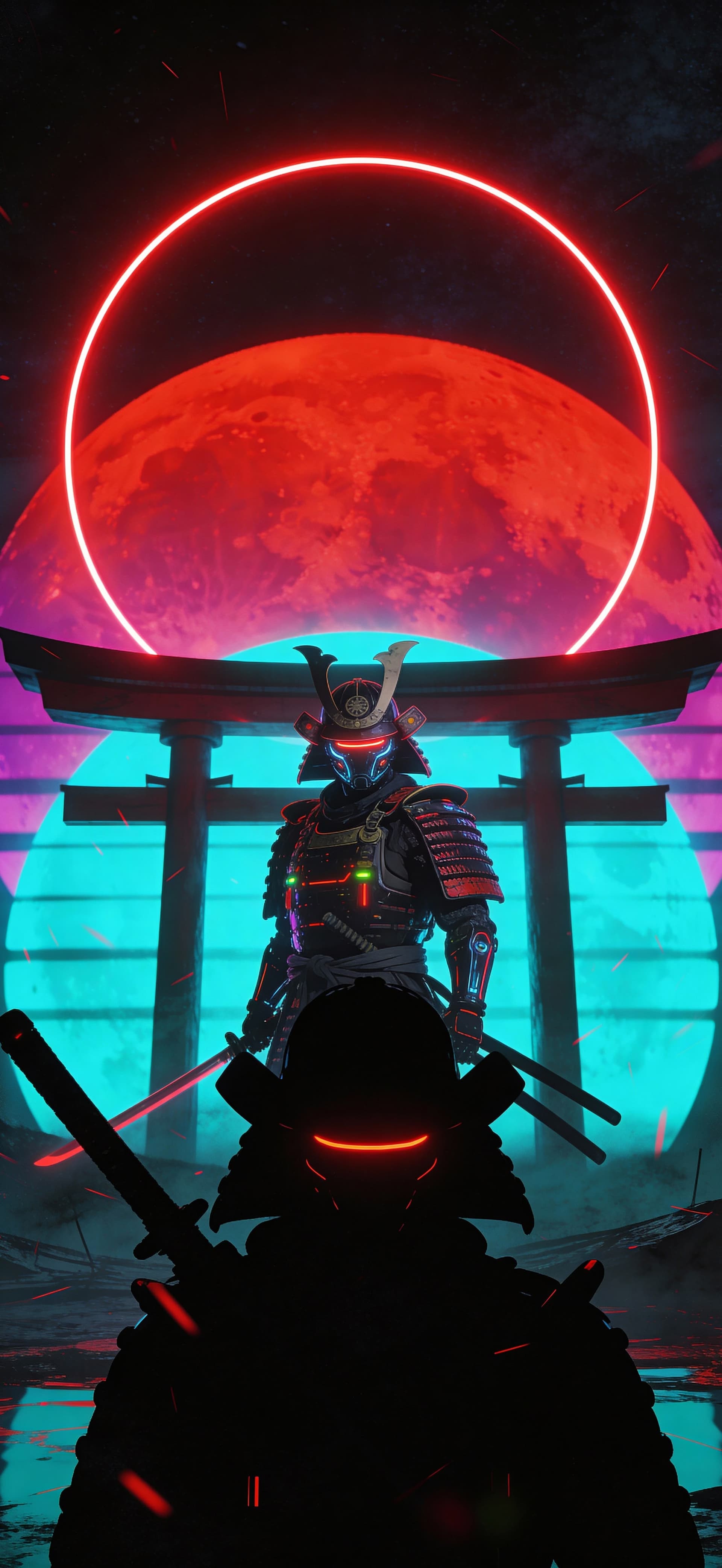 Crimson Eclipse Samurai 1 - Pro phone wallpaper