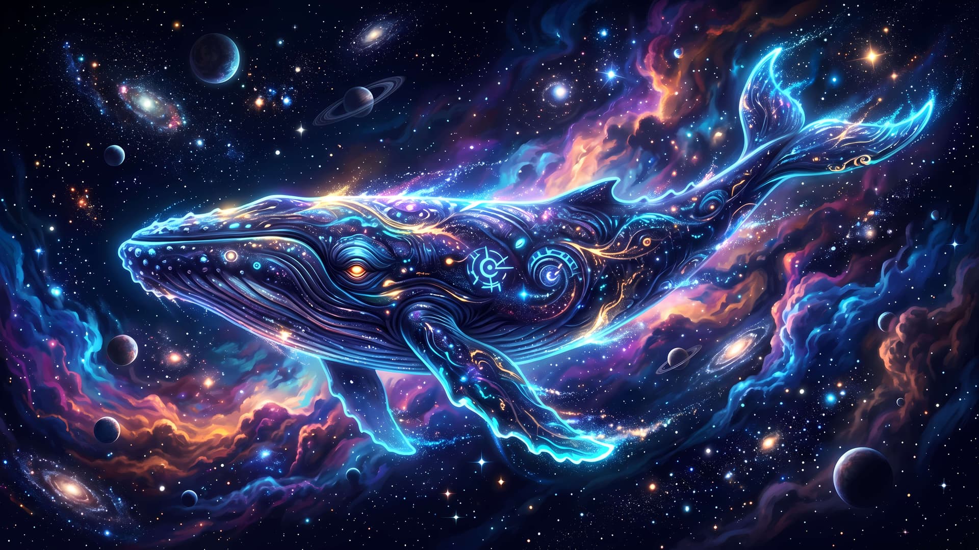 Cosmic Whale Voyage - free desktop wallpaper
