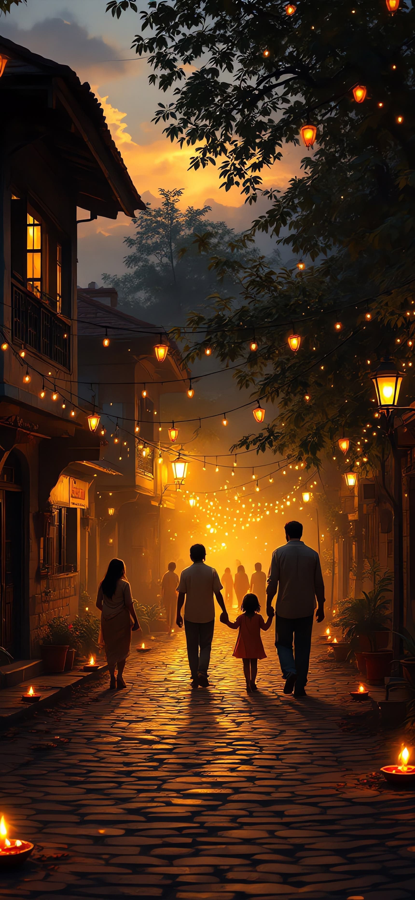 Lantern Stroll - free phone wallpaper