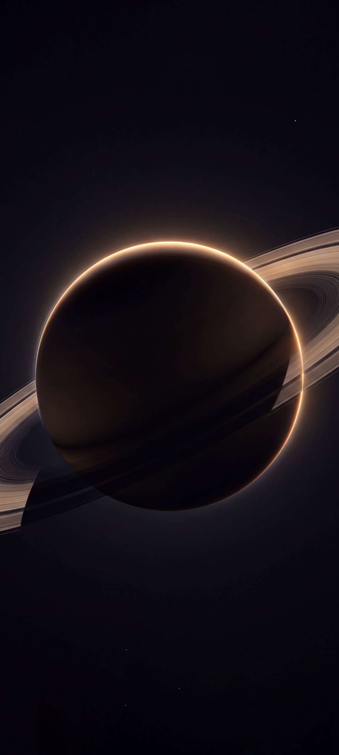 Saturn In Eclipse - free phone wallpaper