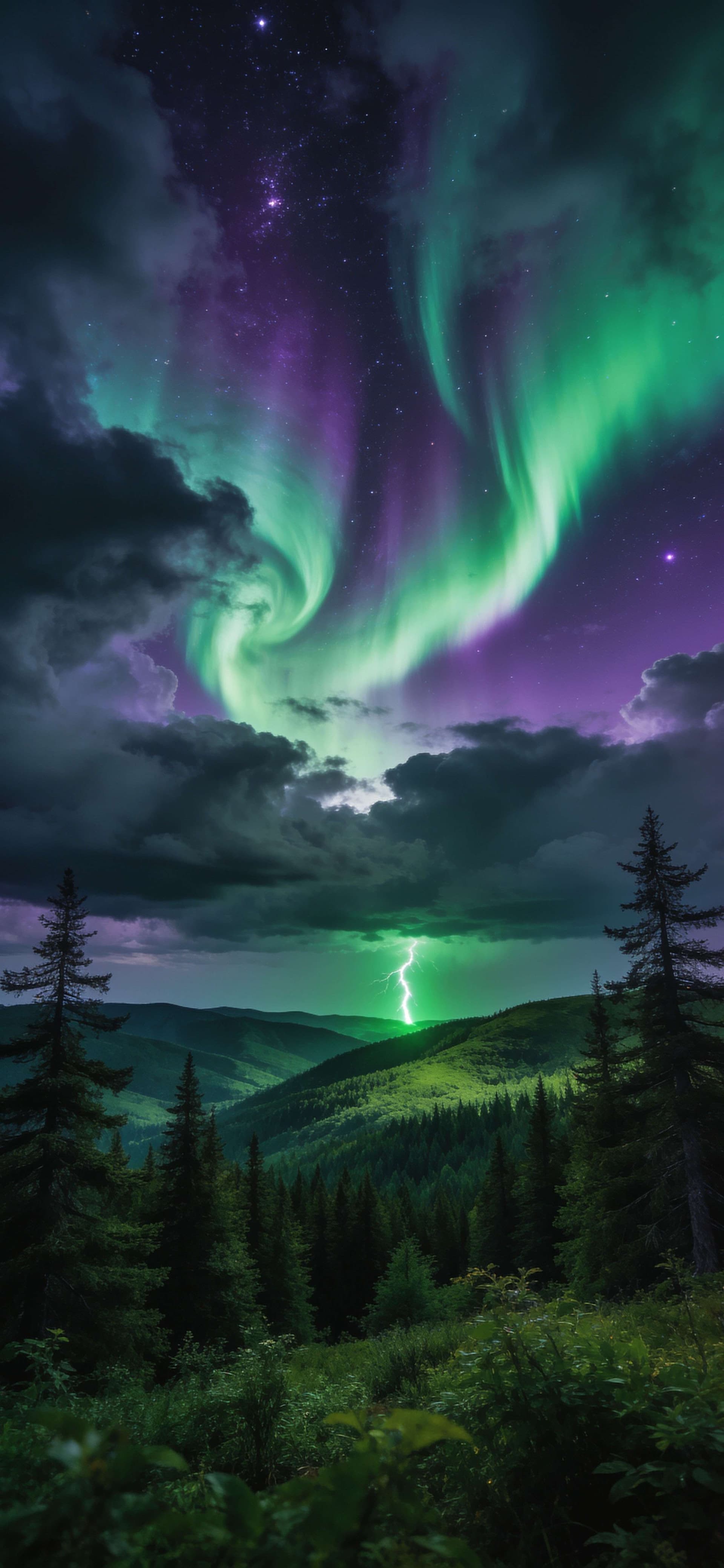 Electric Northern Lights - free phone wallpaper