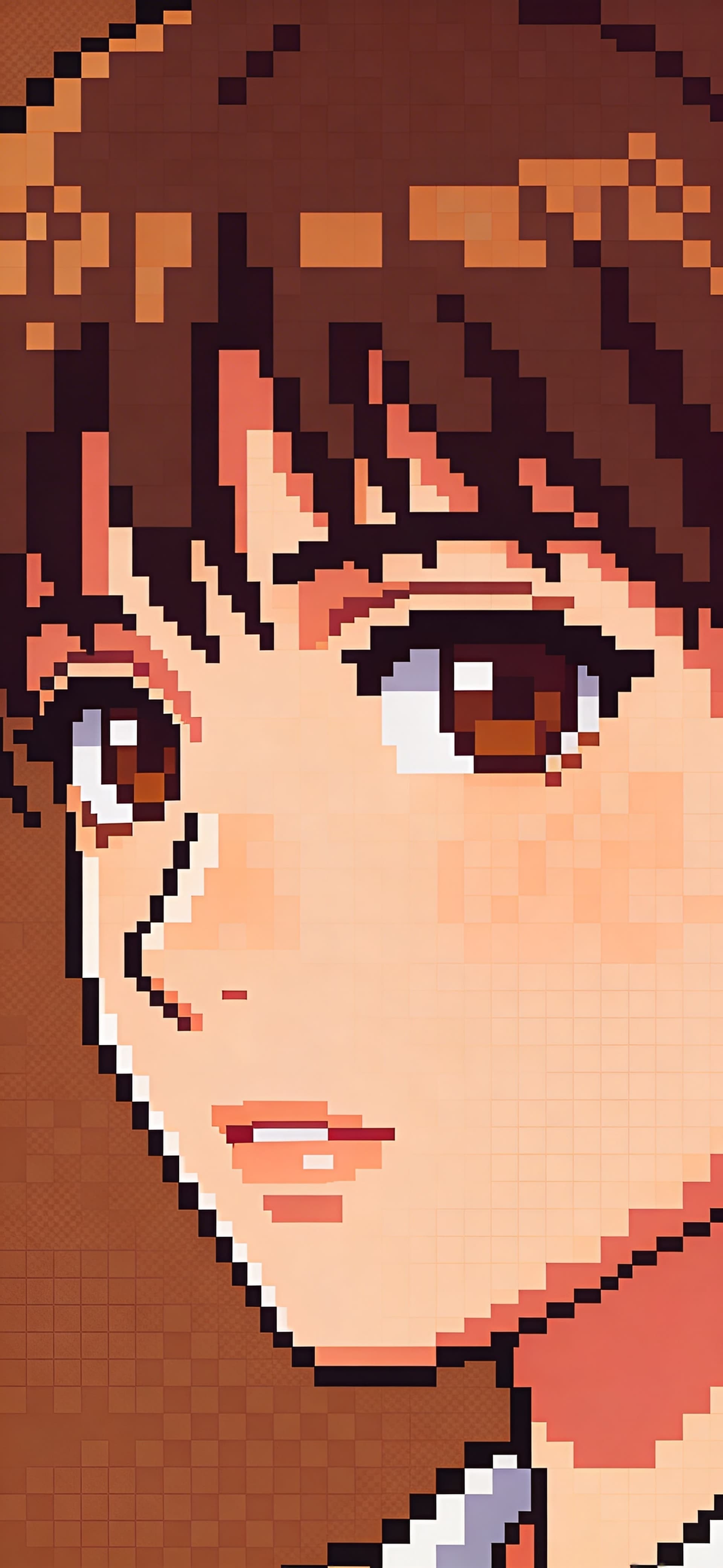 Pixel Anime Portrait - free phone wallpaper