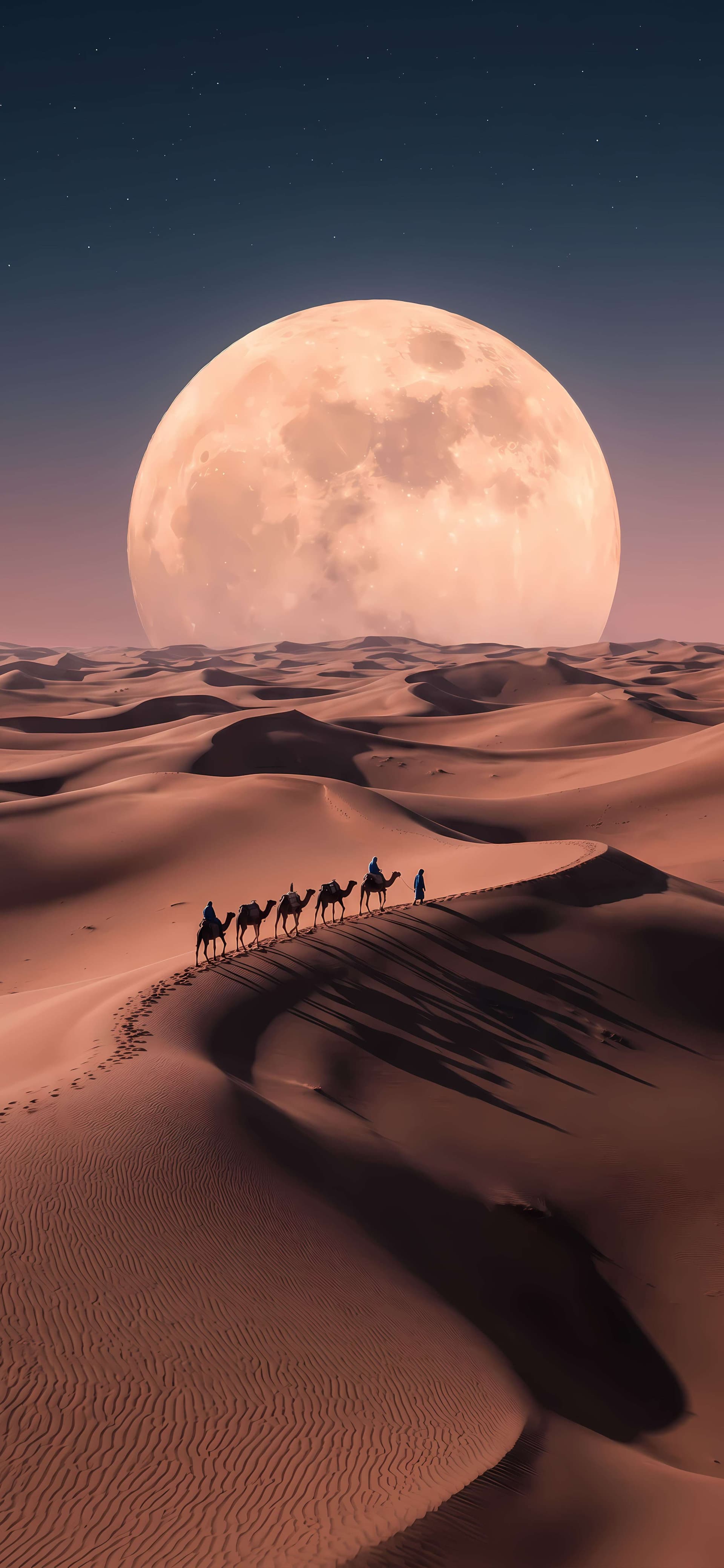 Desert Moon Caravan - Pro phone wallpaper
