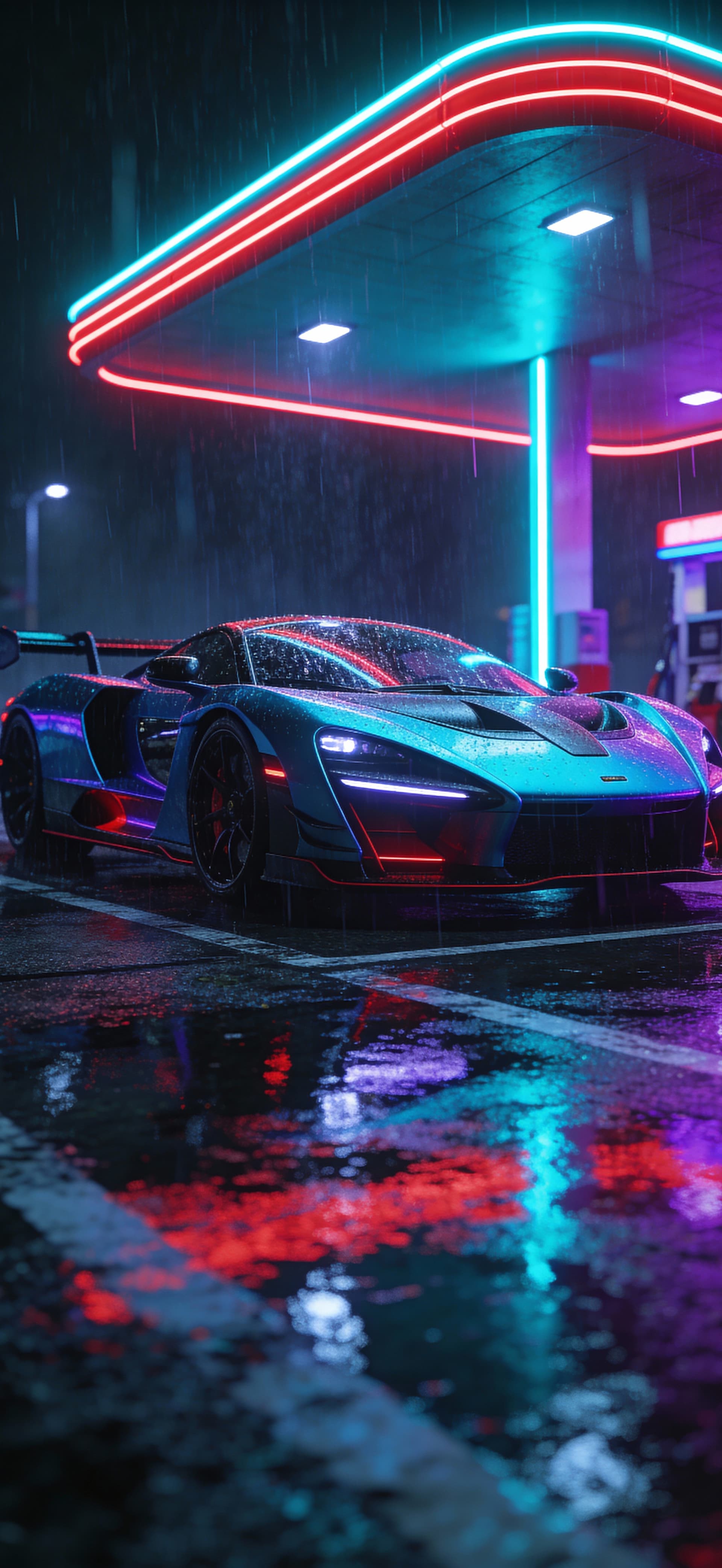 Neon Pitstop 3 - Pro phone wallpaper