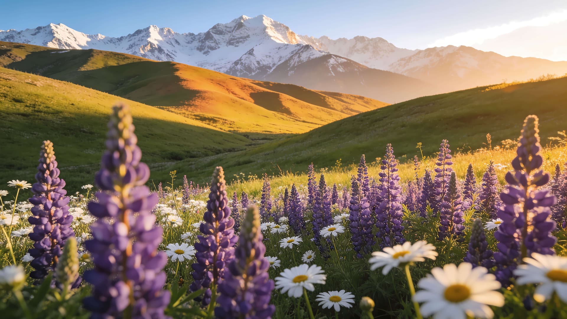 Mountain Flower Meadow - free desktop wallpaper