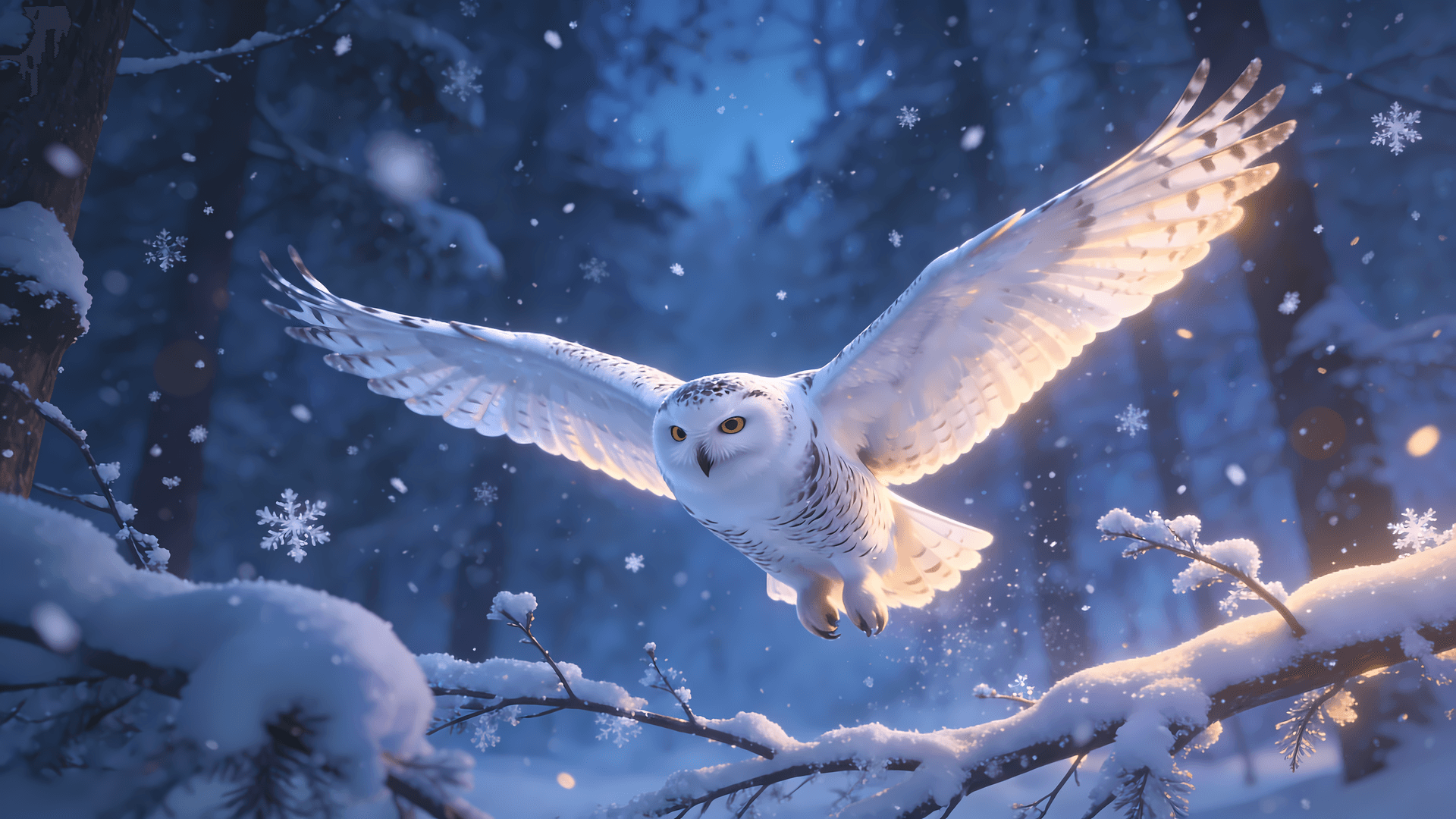 Winter Snowy Owl - Pro desktop wallpaper