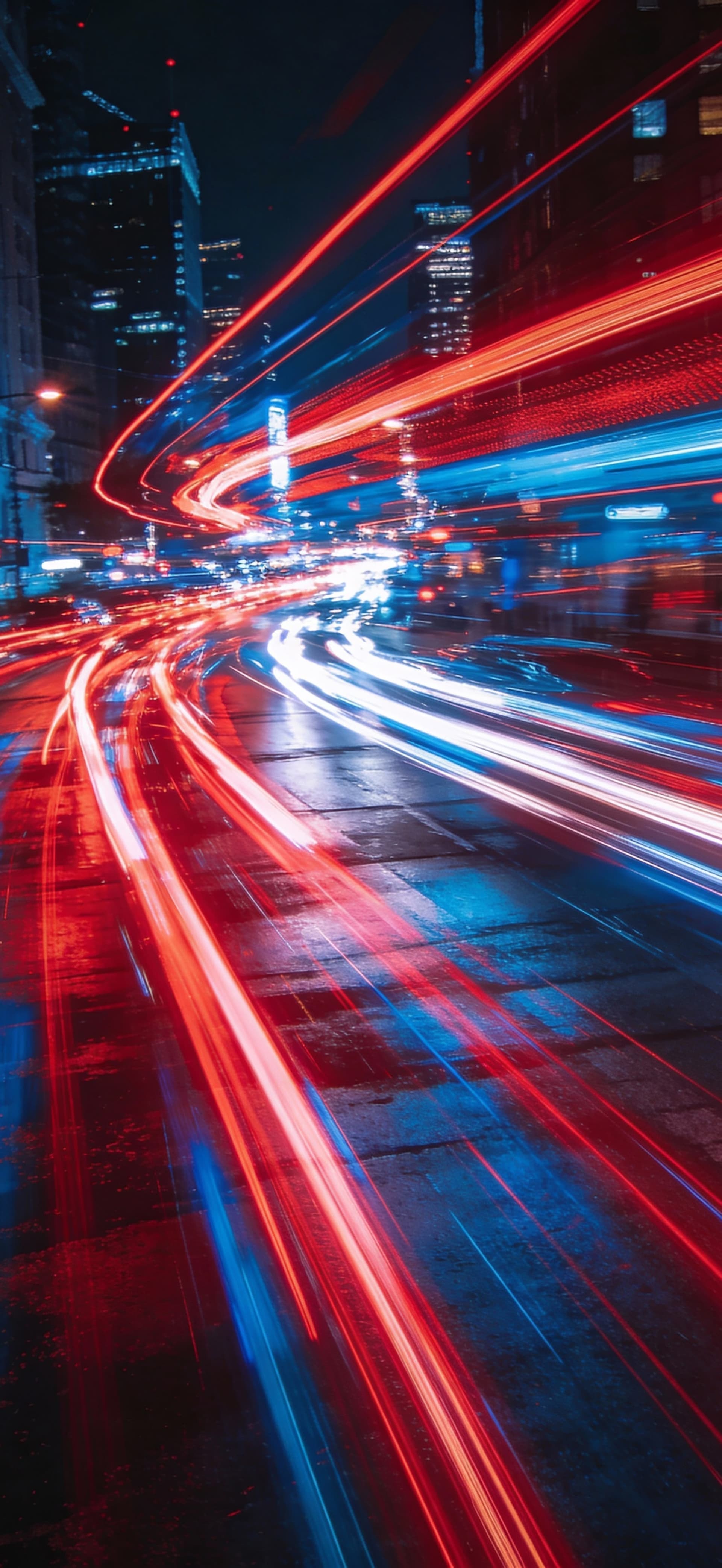 City Light Streaks - free phone wallpaper