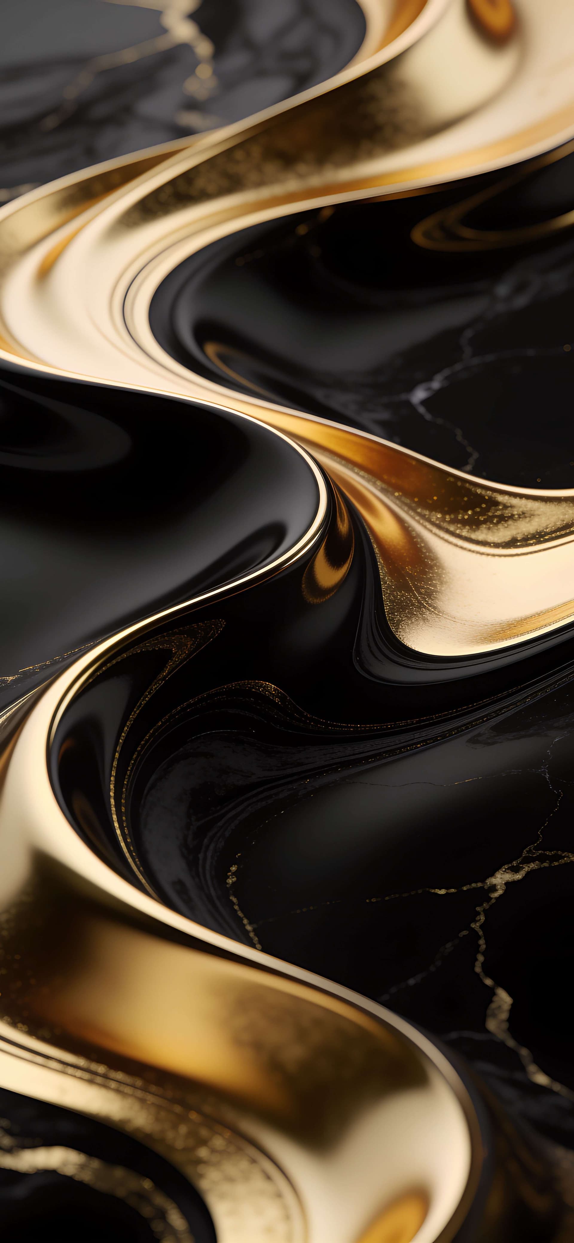 Golden Marble Swirls - free phone wallpaper