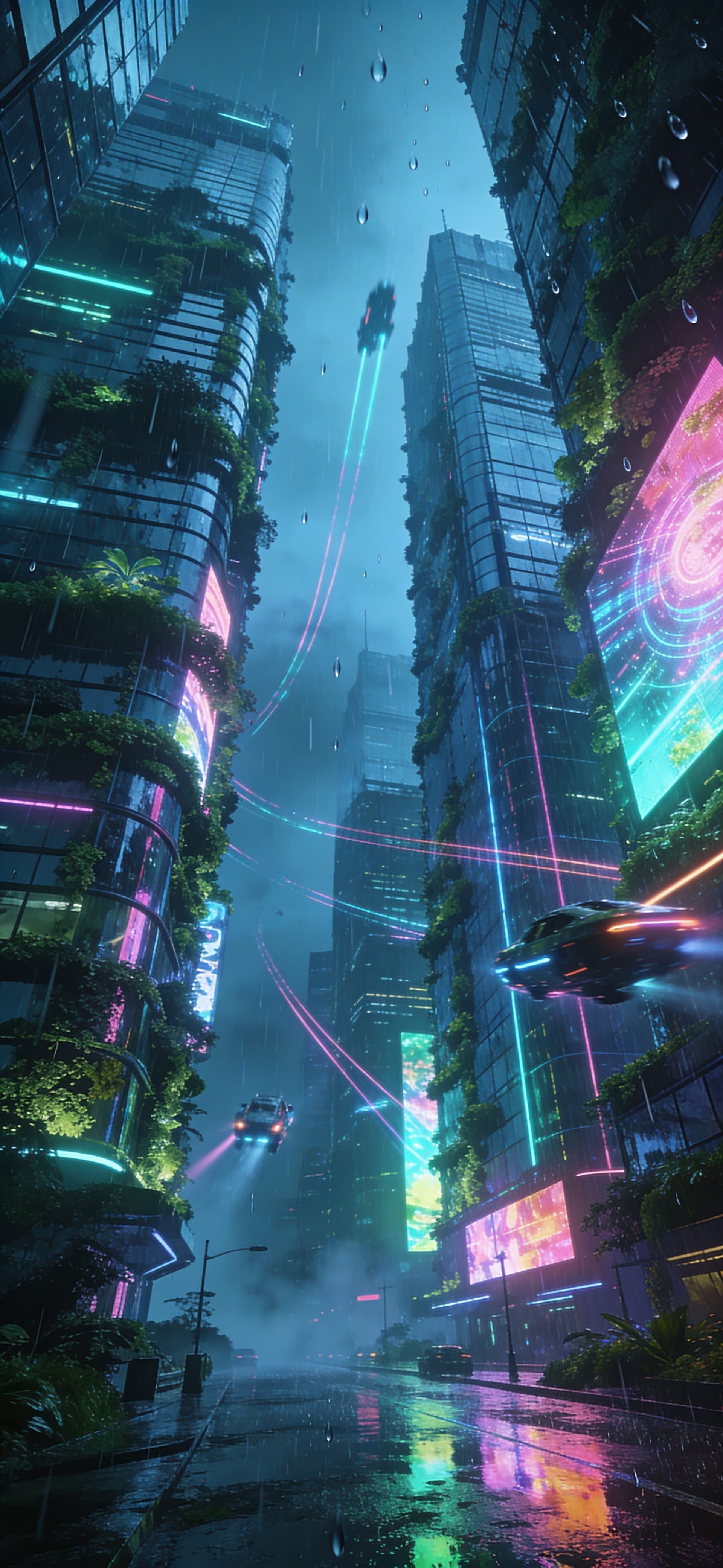Neon Cityscape Future - free phone wallpaper