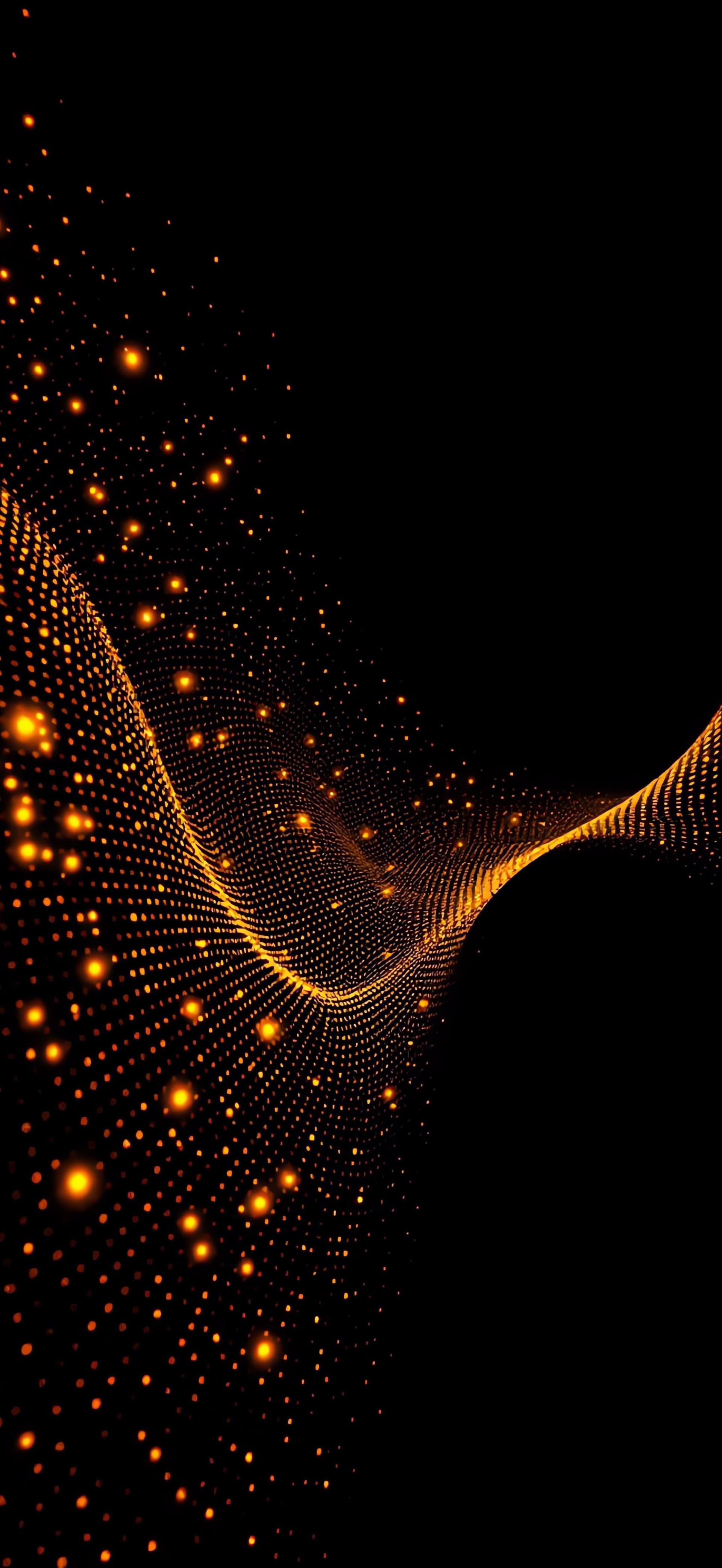 Golden Particle Stream - Pro phone wallpaper
