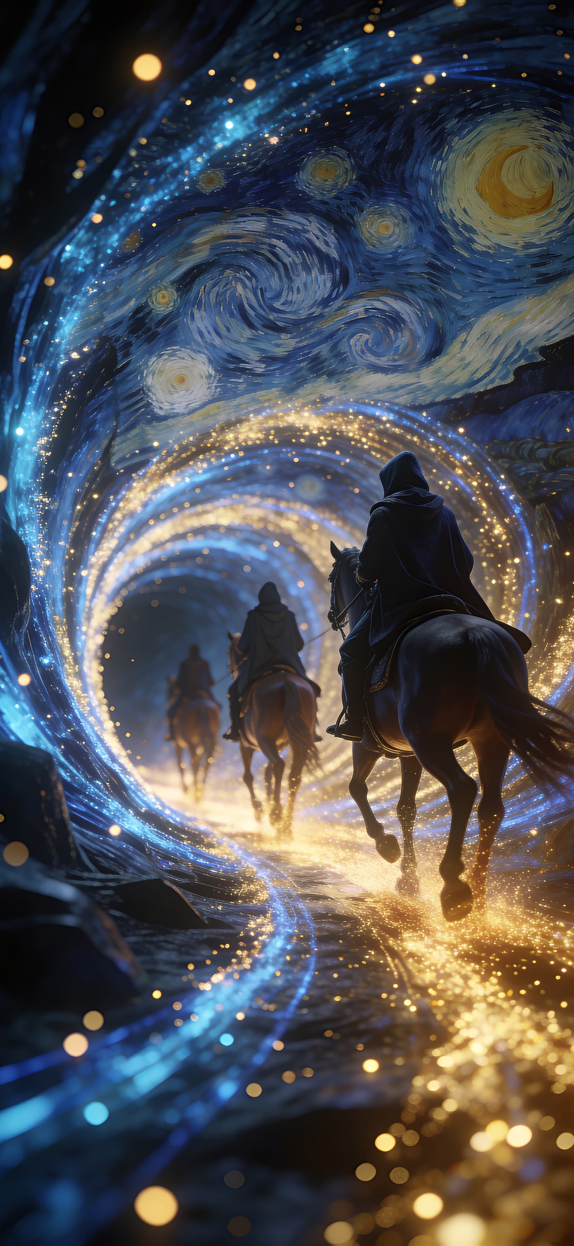 Starry Night Riders - Pro phone wallpaper