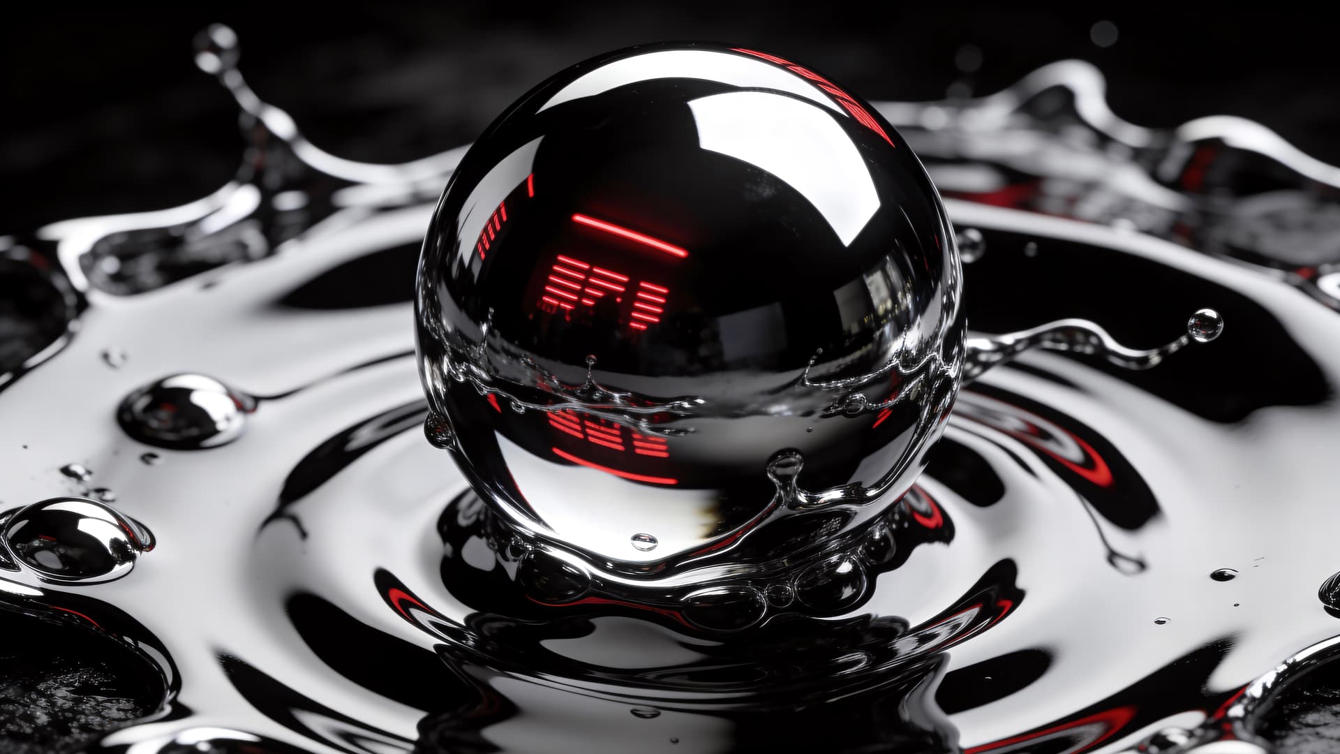 Chrome Splash Sphere - Pro desktop wallpaper
