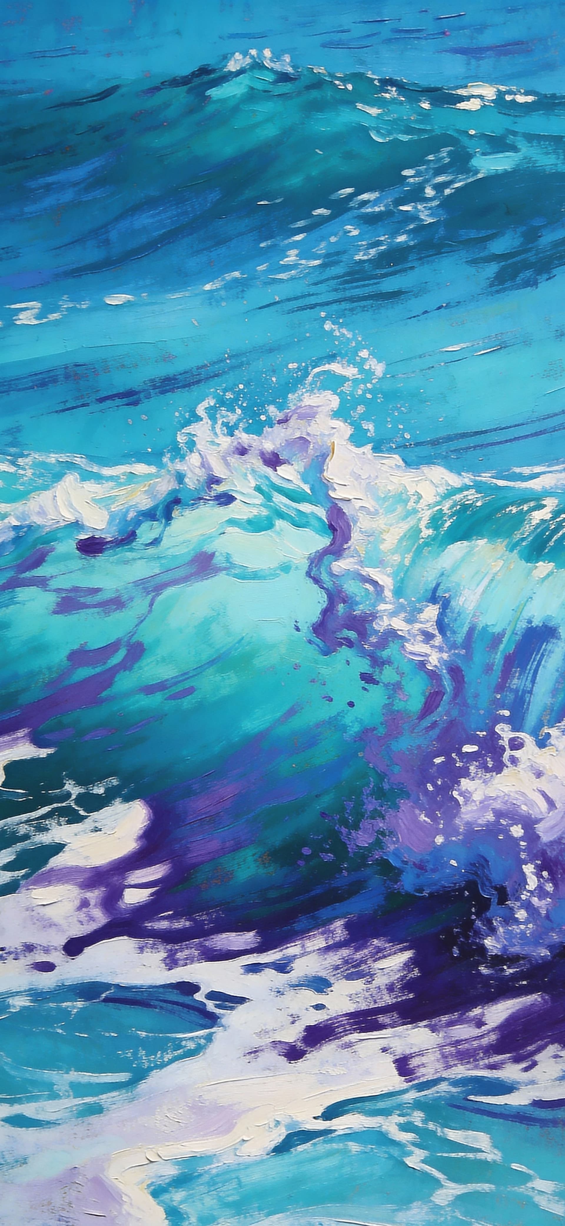 Ocean Wave Painting - Pro phone wallpaper