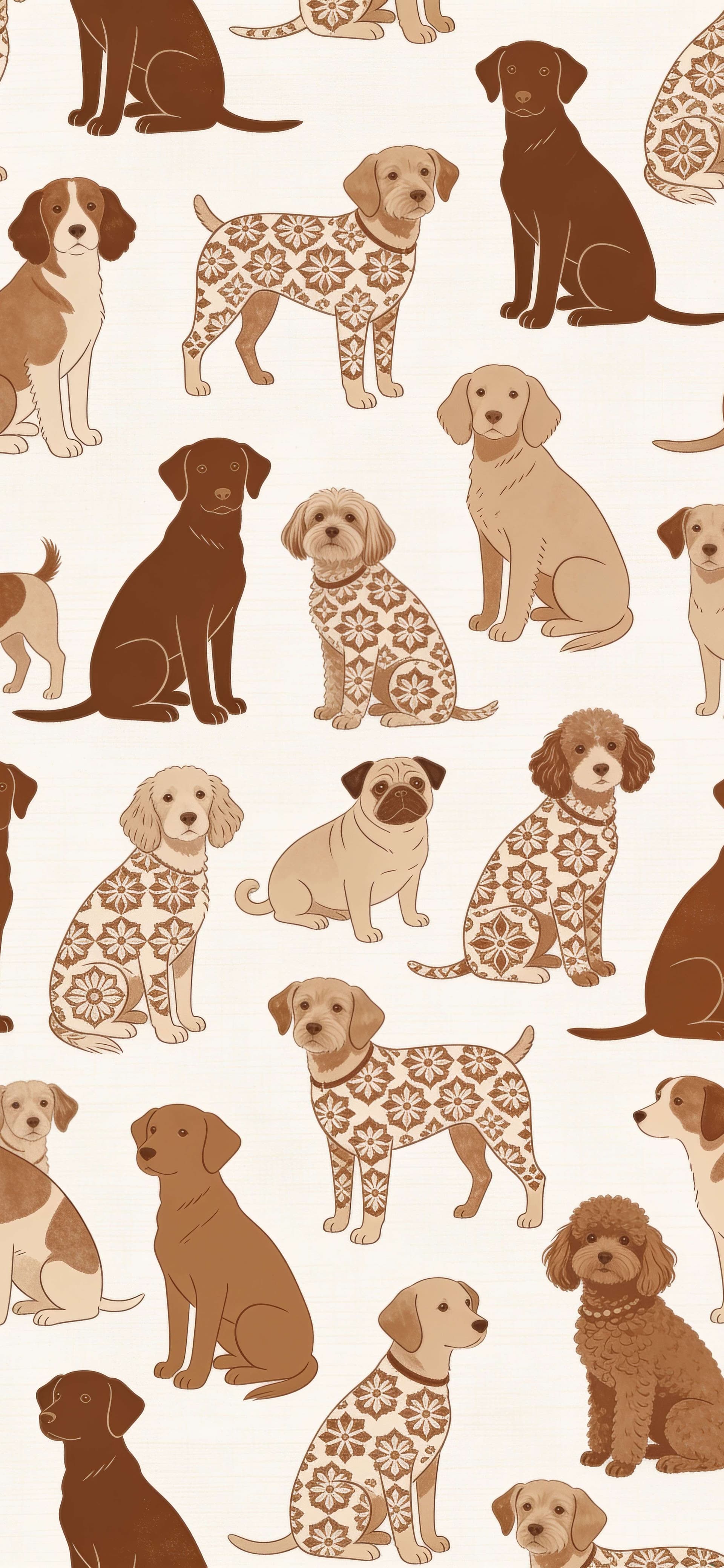 Cozy Canine Pattern - free phone wallpaper