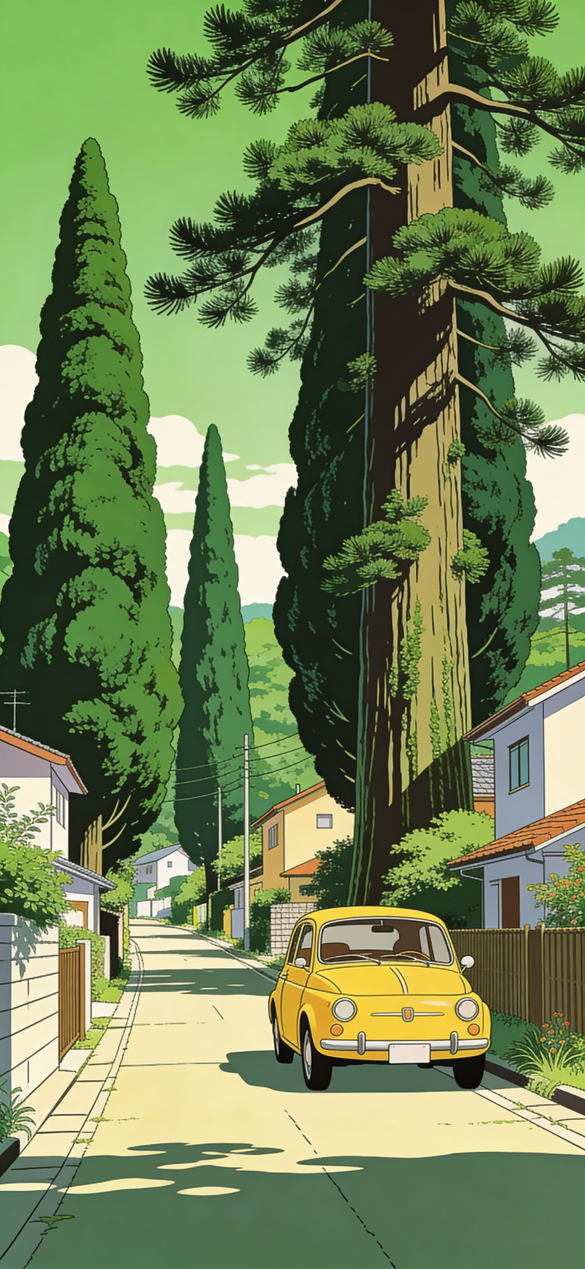 Yellow Car Street - Pro phone wallpaper