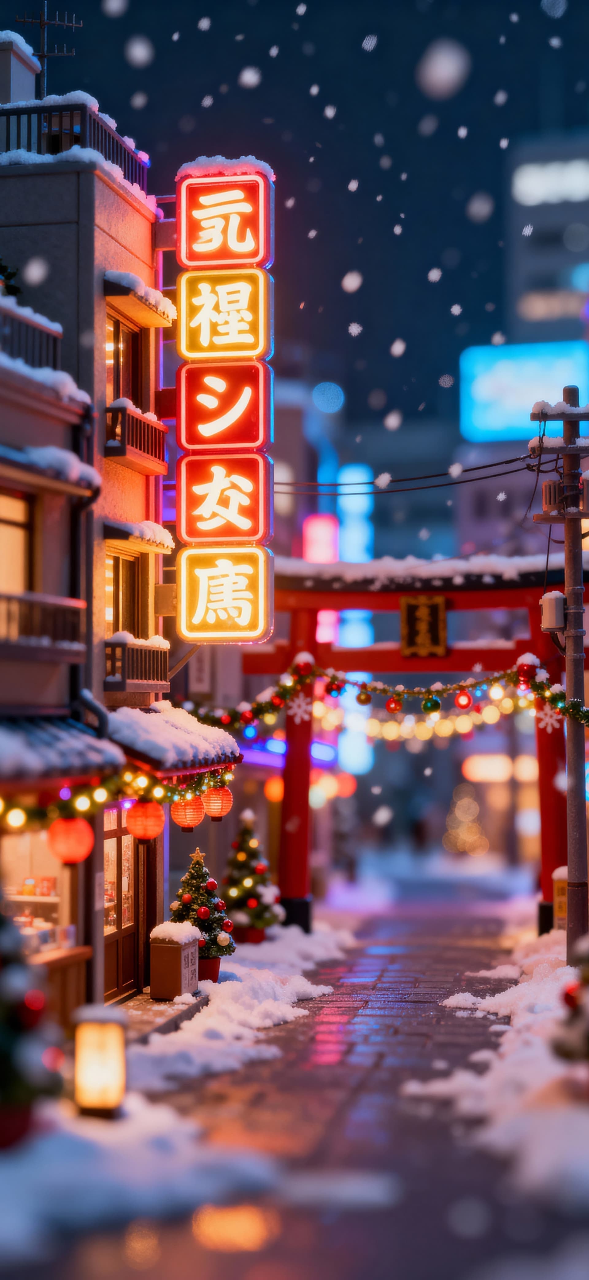 Anime Christmas time 2 - free phone wallpaper