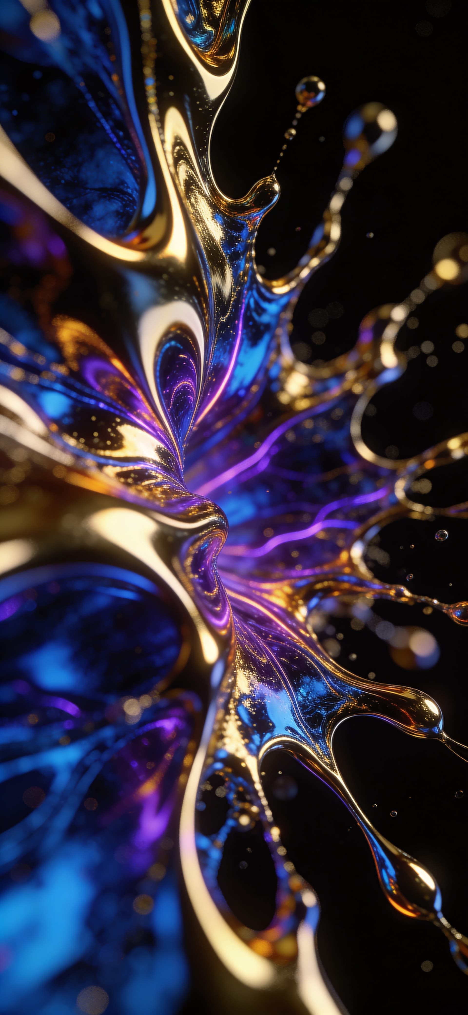 Liquid Gold Burst - Pro phone wallpaper