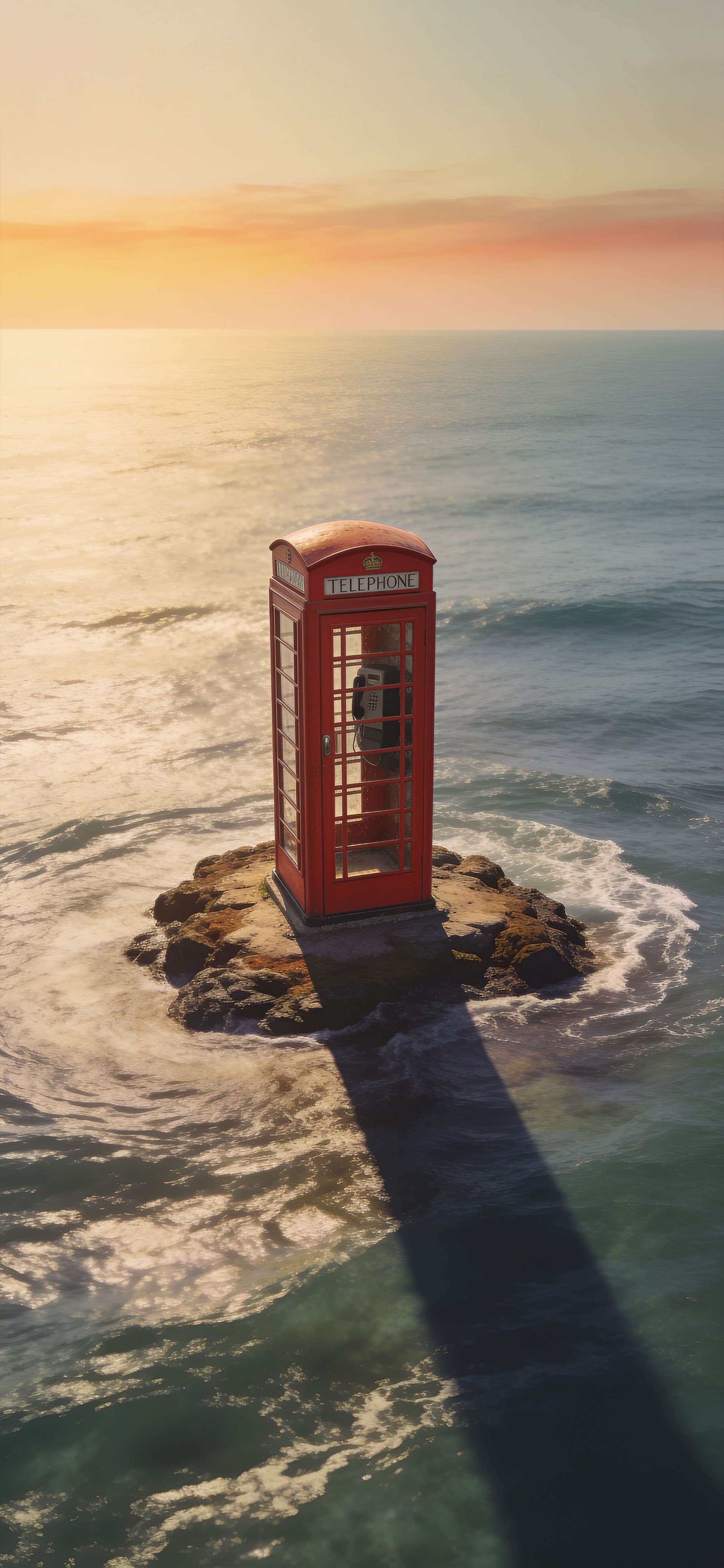 Isolated Red Booth - free phone wallpaper