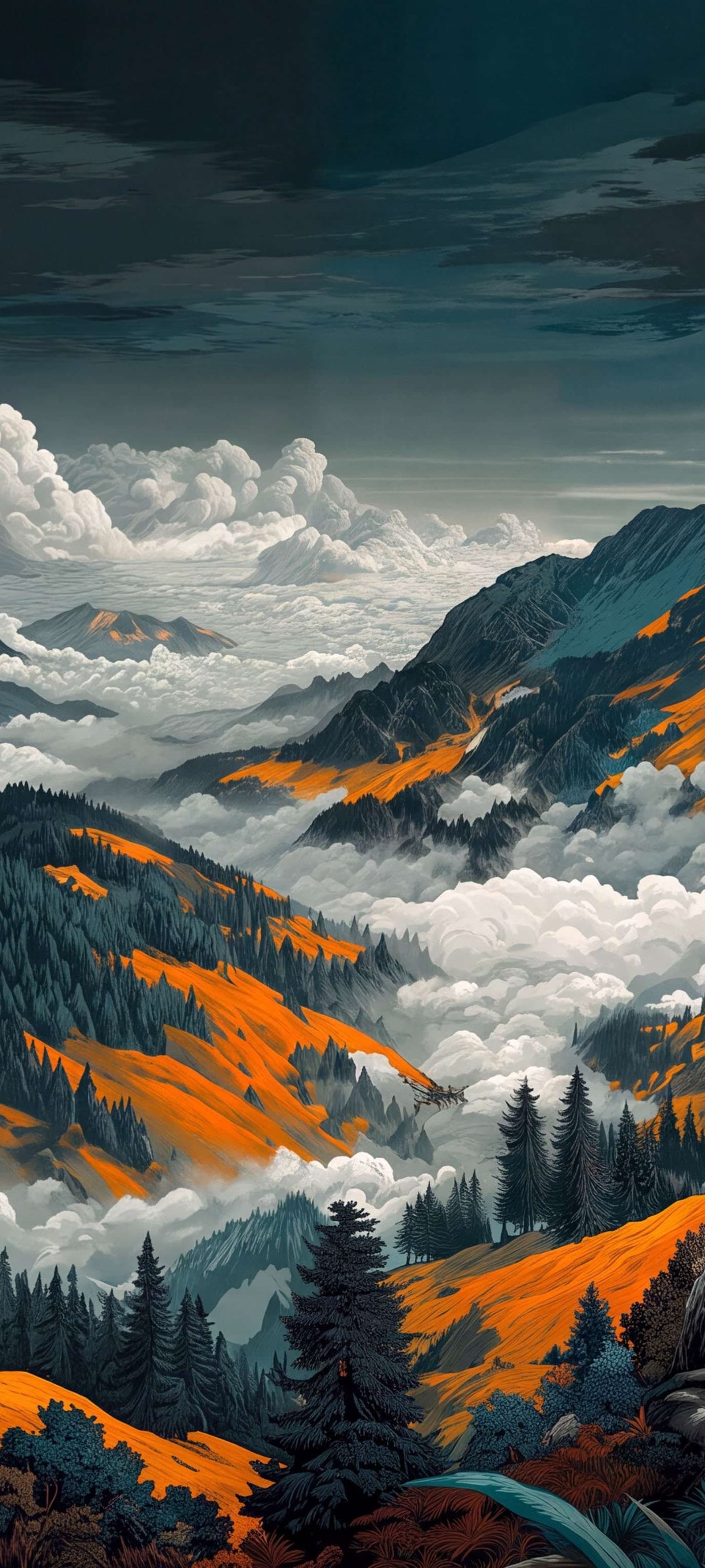 Autumn Mountain Misty - Pro phone wallpaper