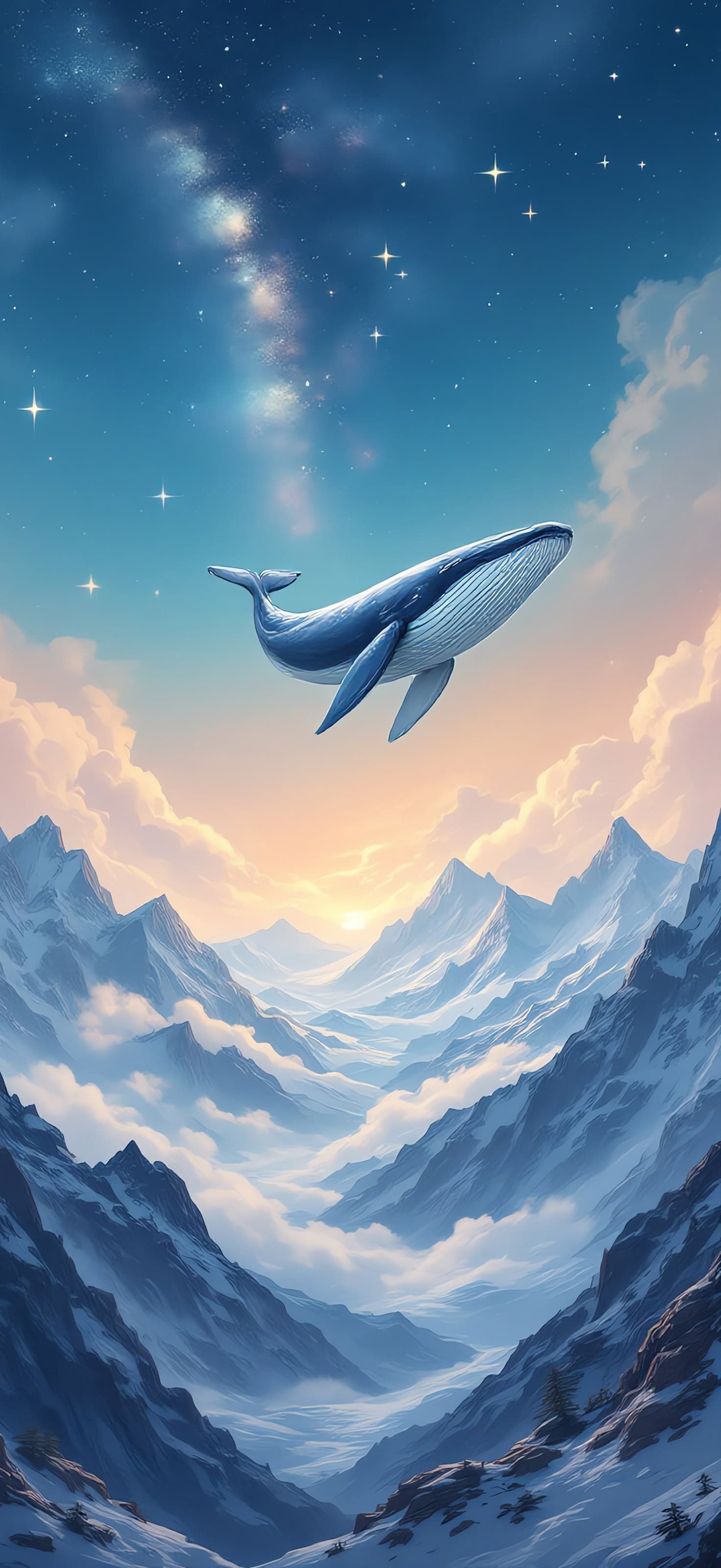 Sky Whale 2 - free phone wallpaper