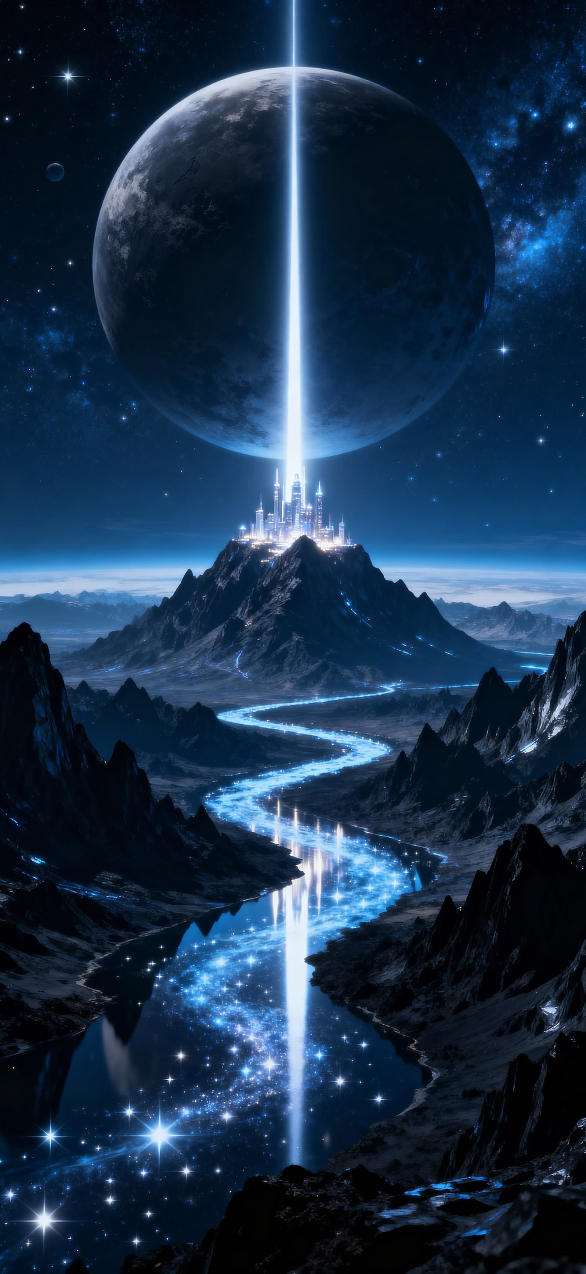 Celestial Beacon River 3 - free phone wallpaper