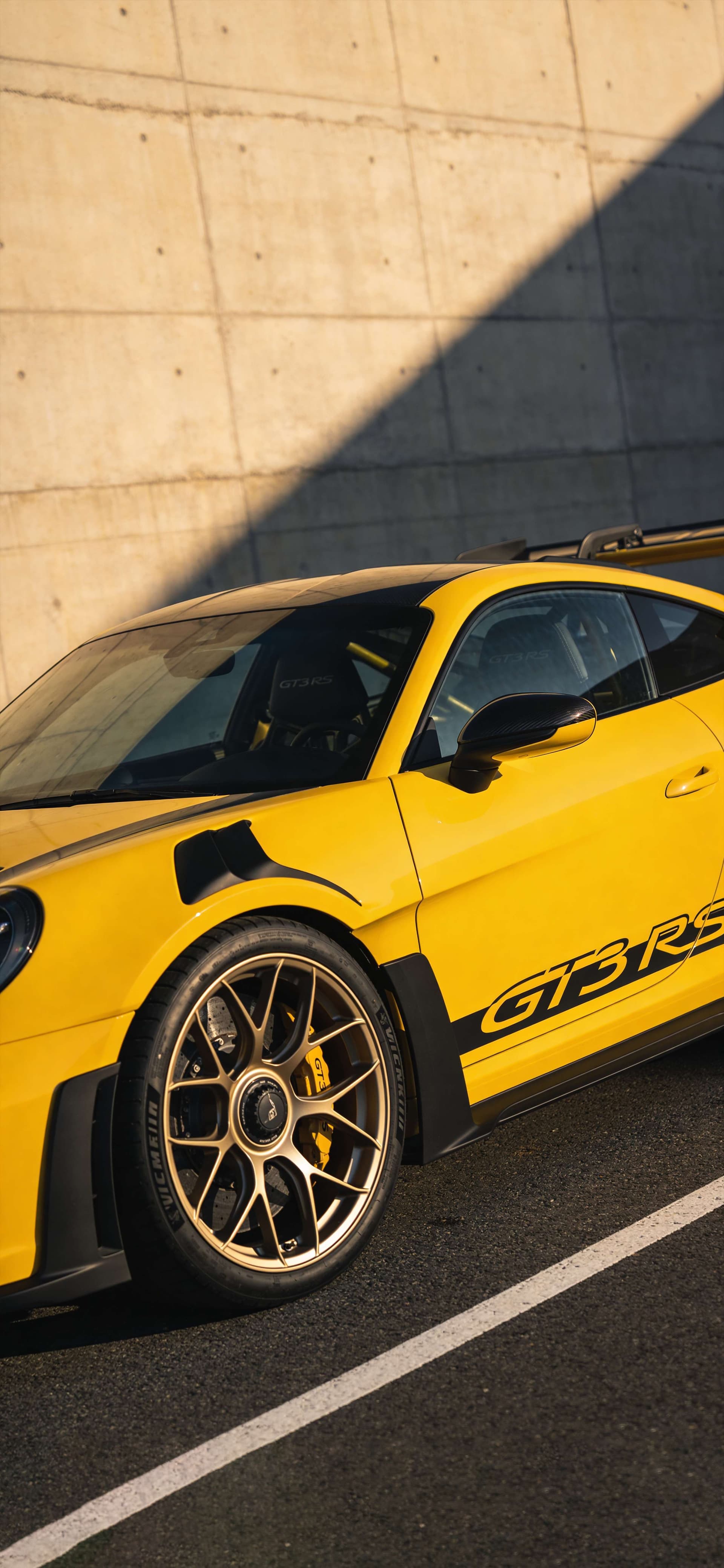Yellow Sportscar Detail - free phone wallpaper